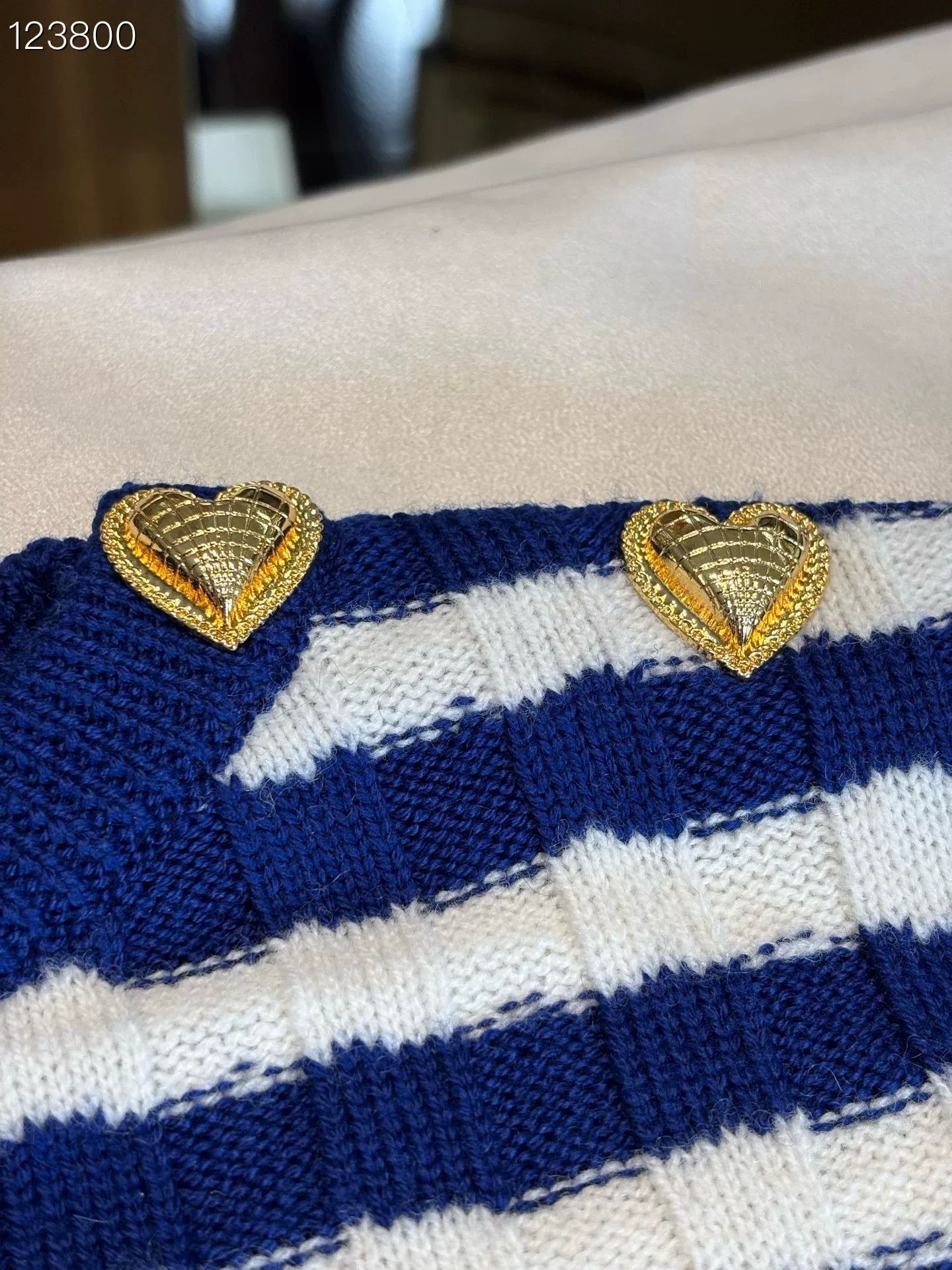Balmain Balmain Red Heart Blue White Stripe Cashmere Top Size S / US 4 / IT 40 - 4 Thumbnail