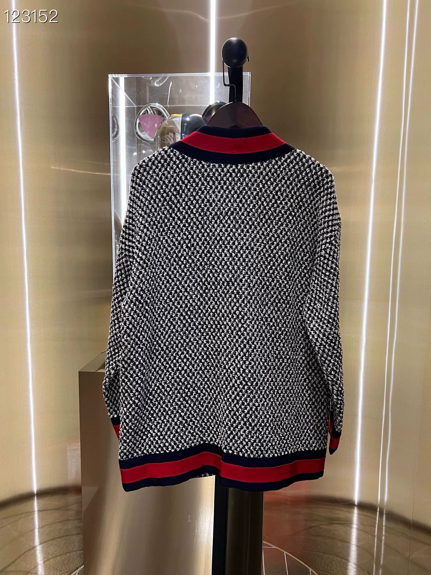 Gucci Gucci Red Blue Striped Tweed Coat Size S / US 4 / IT 40 - 2 Thumbnail