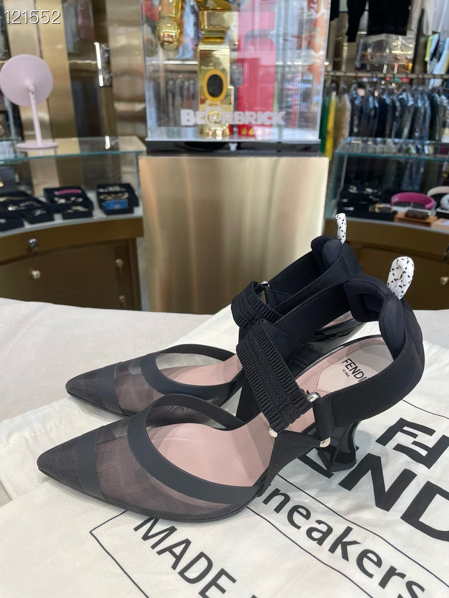 Fendi Fendi Colibrì Black Mesh Pointed Heels Size US 6 / IT 36 - 2 Thumbnail