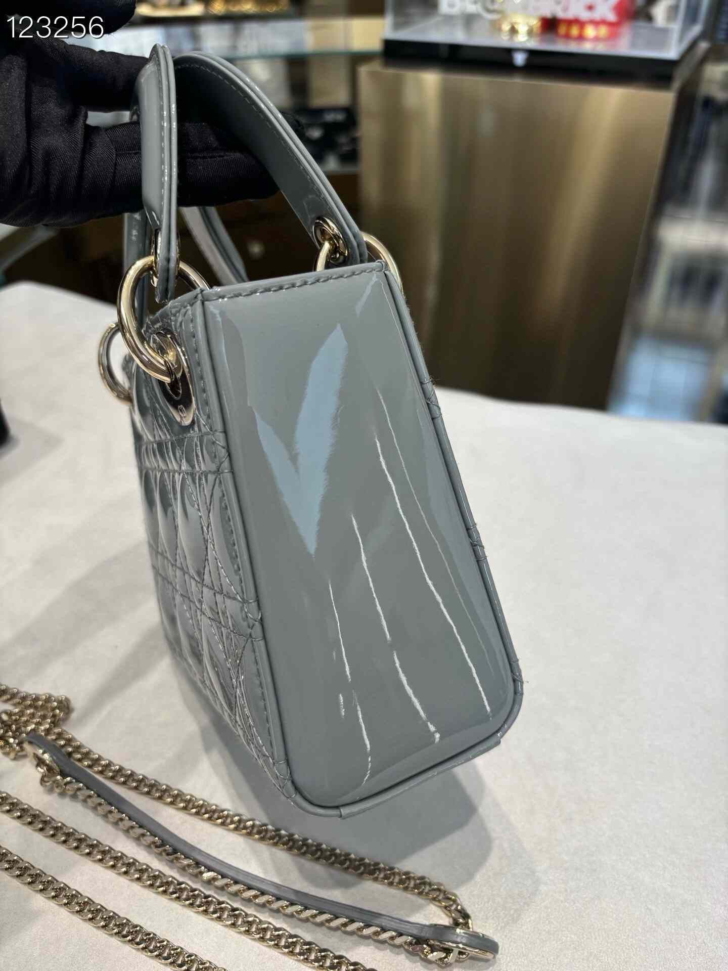 Dior Dior Lady Dior 3 Compartment Patent Bag Size ONE SIZE - 3 Thumbnail