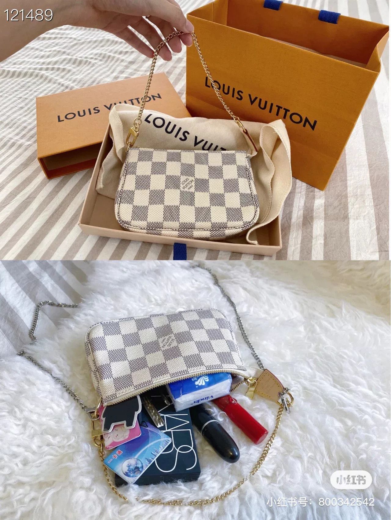 Louis Vuitton LV White Damier Mini Mahjong Coin Purse Size ONE SIZE - 8 Thumbnail