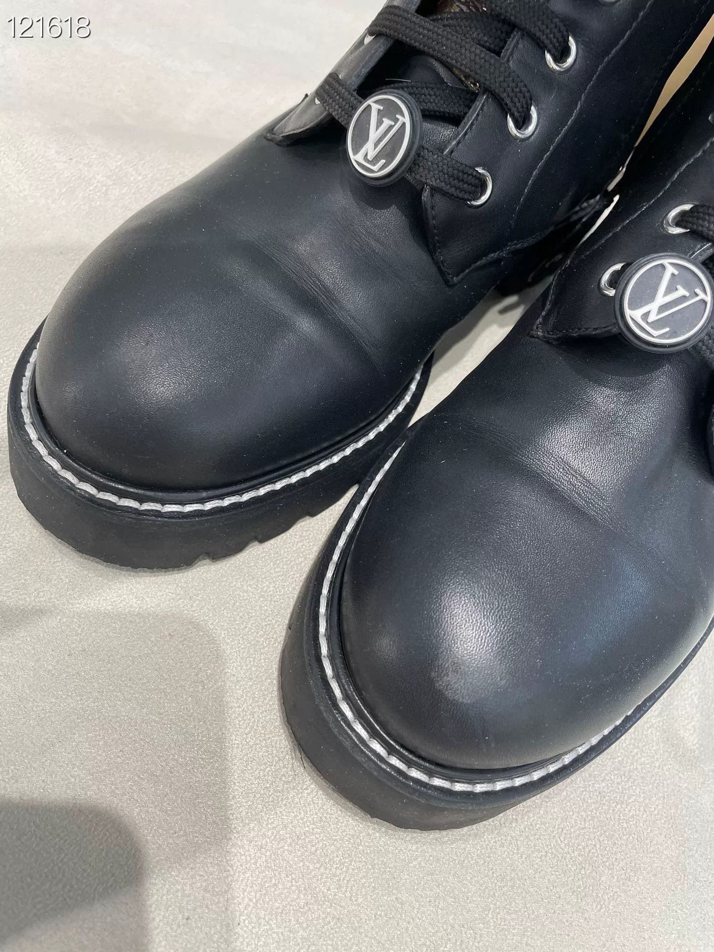 Louis Vuitton LV Women's Calf Leather Logo Martin Boots Size US 8 / IT 38 - 2 Thumbnail
