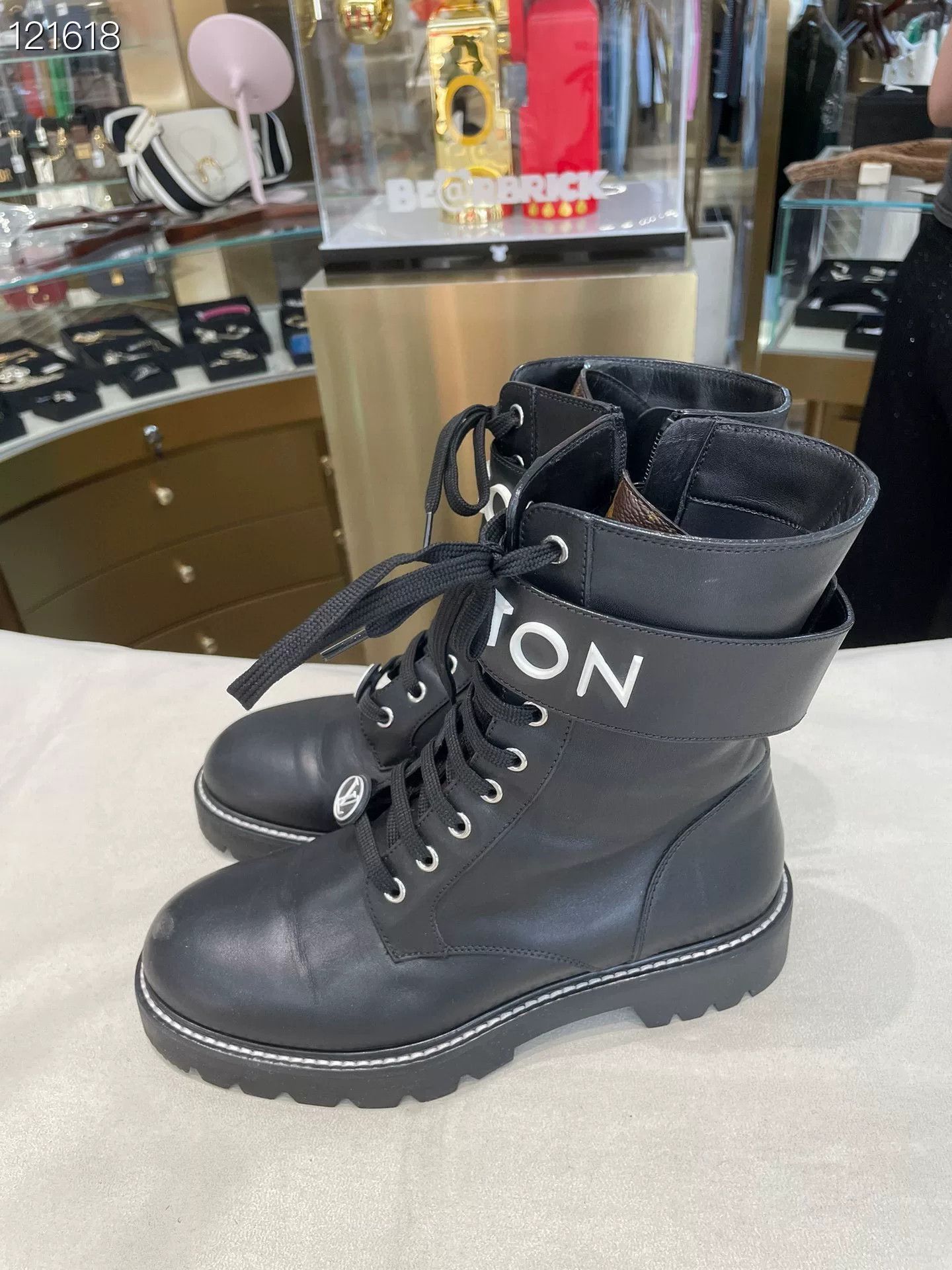 Louis Vuitton LV Women's Calf Leather Logo Martin Boots Size US 8 / IT 38 - 3 Thumbnail