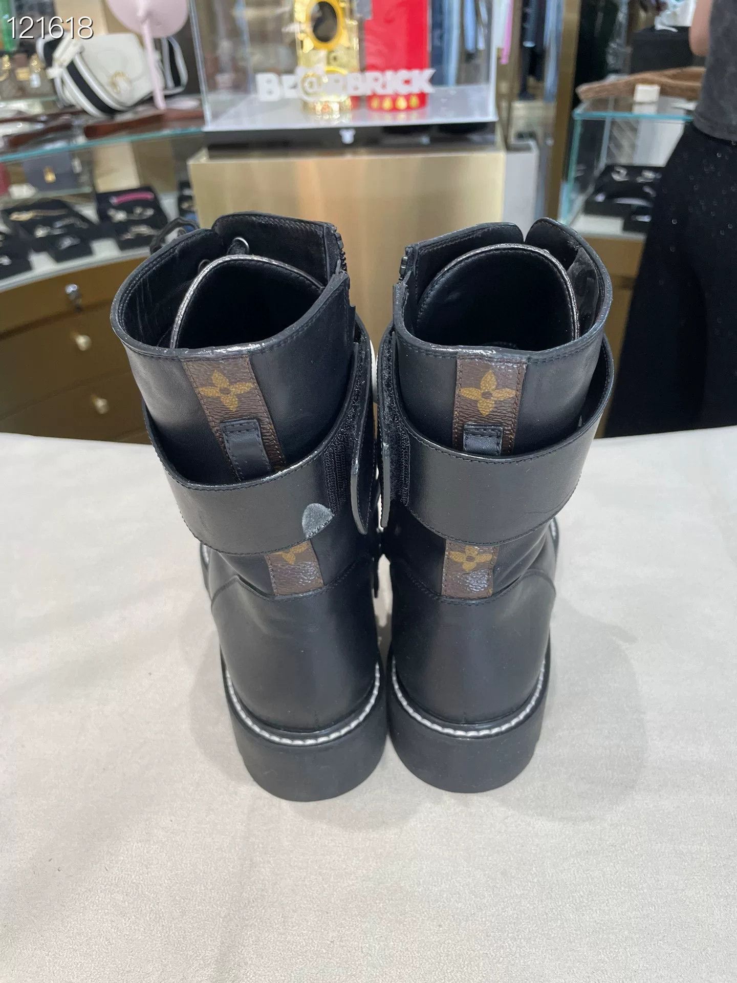 Louis Vuitton LV Women's Calf Leather Logo Martin Boots Size US 8 / IT 38 - 4 Thumbnail