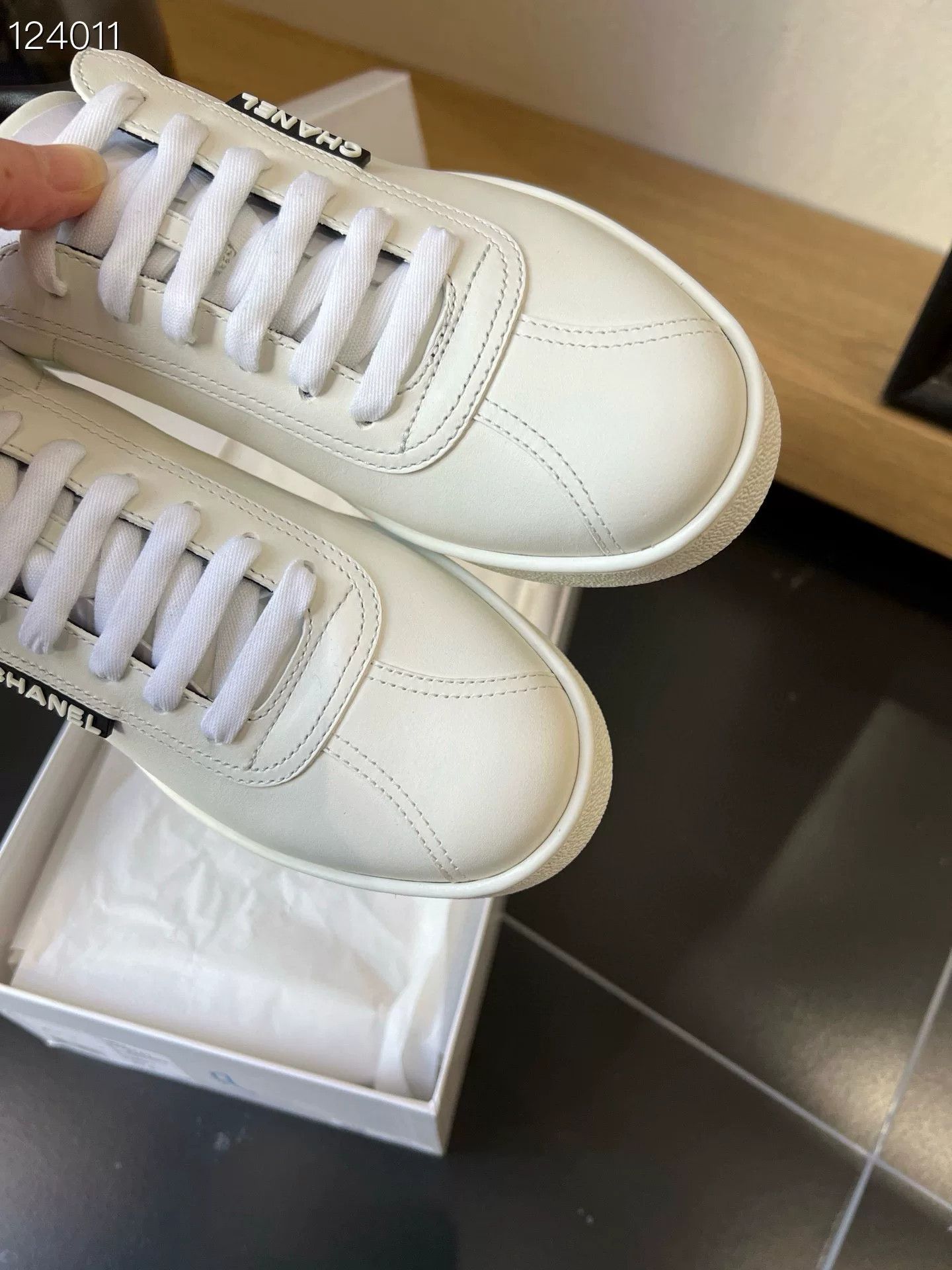 Chanel Chanel Staff White Sneakers Size US 6.5 / IT 36.5 - 3 Thumbnail