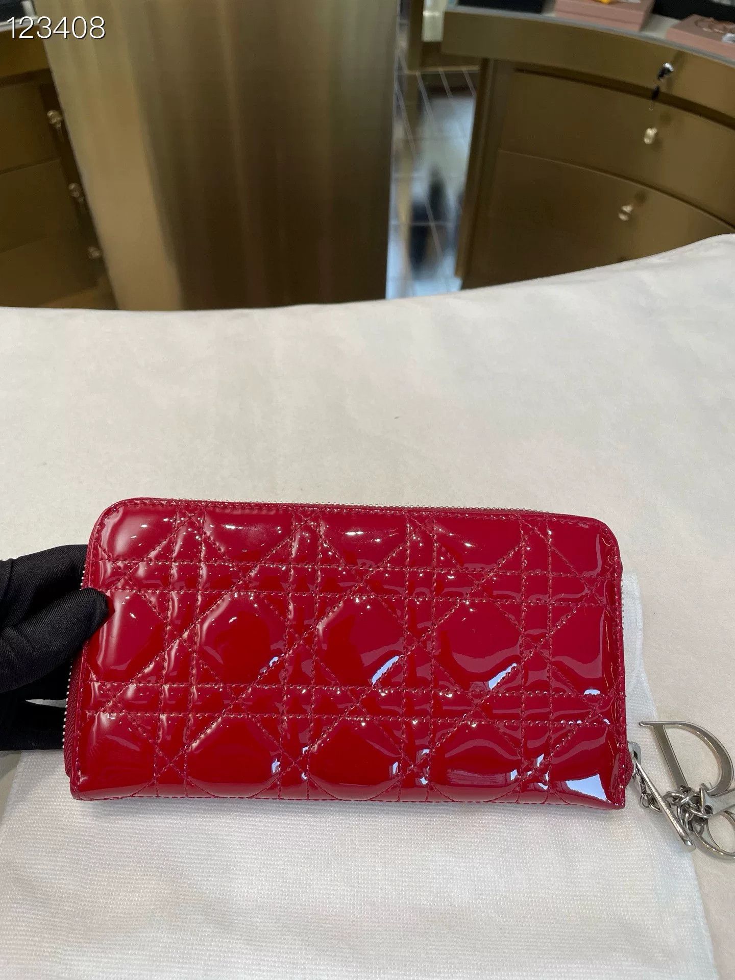 Dior Dior Red Patent Leather Wallet Size ONE SIZE - 2 Thumbnail