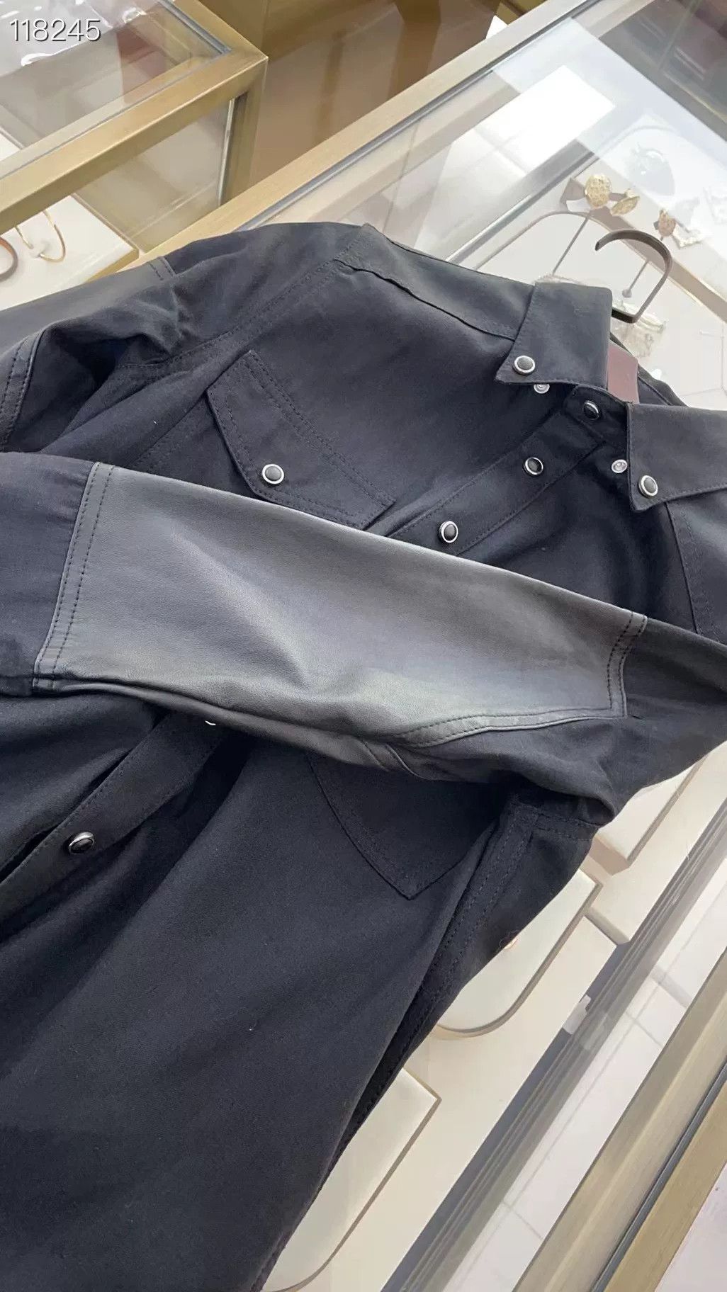 Givenchy Givenchy Black Spliced Denim Shirt Jacket Size XS / US 0-2 / IT 36-38 - 6 Thumbnail
