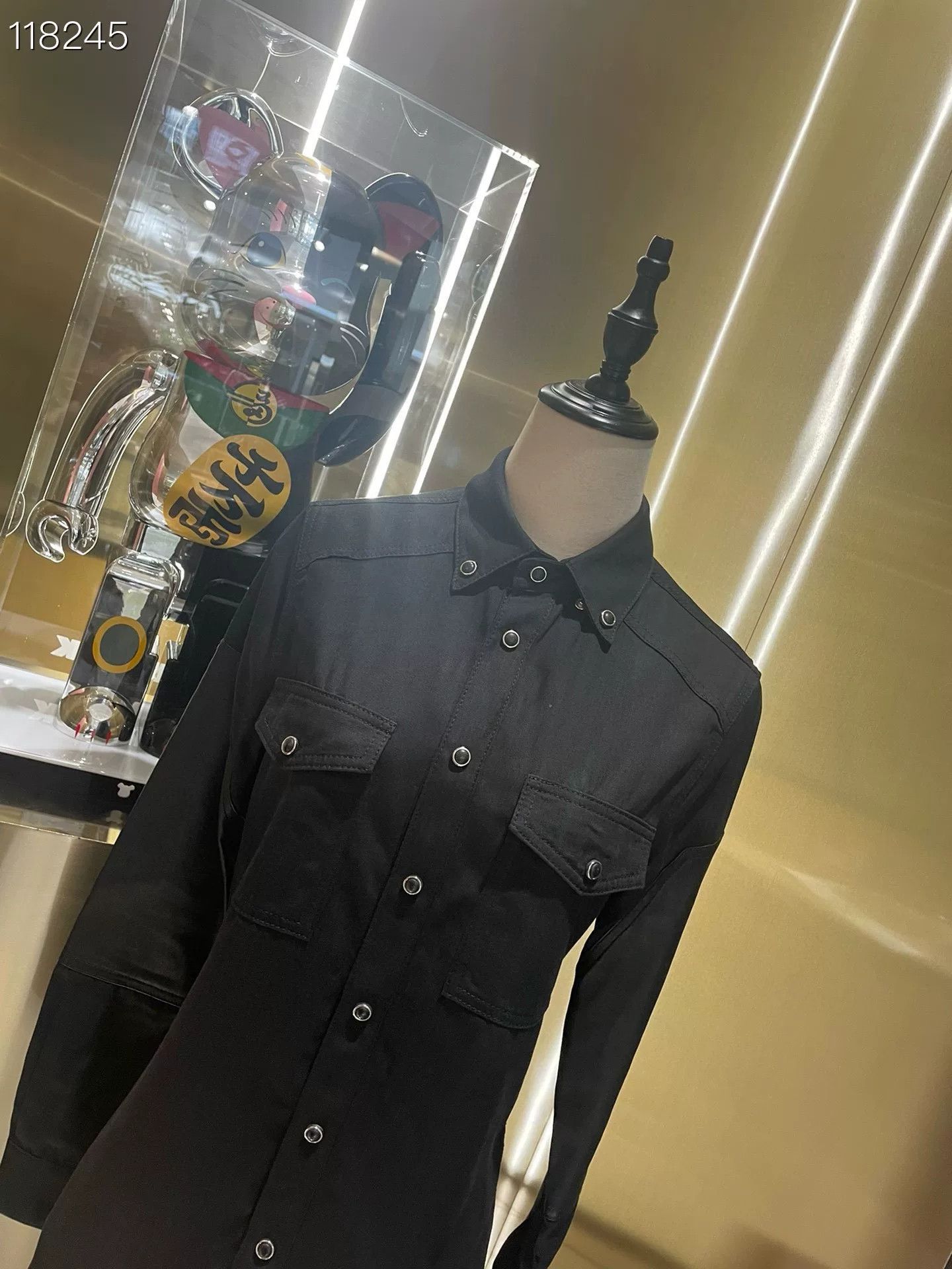 Givenchy Givenchy Black Spliced Denim Shirt Jacket Size XS / US 0-2 / IT 36-38 - 3 Thumbnail