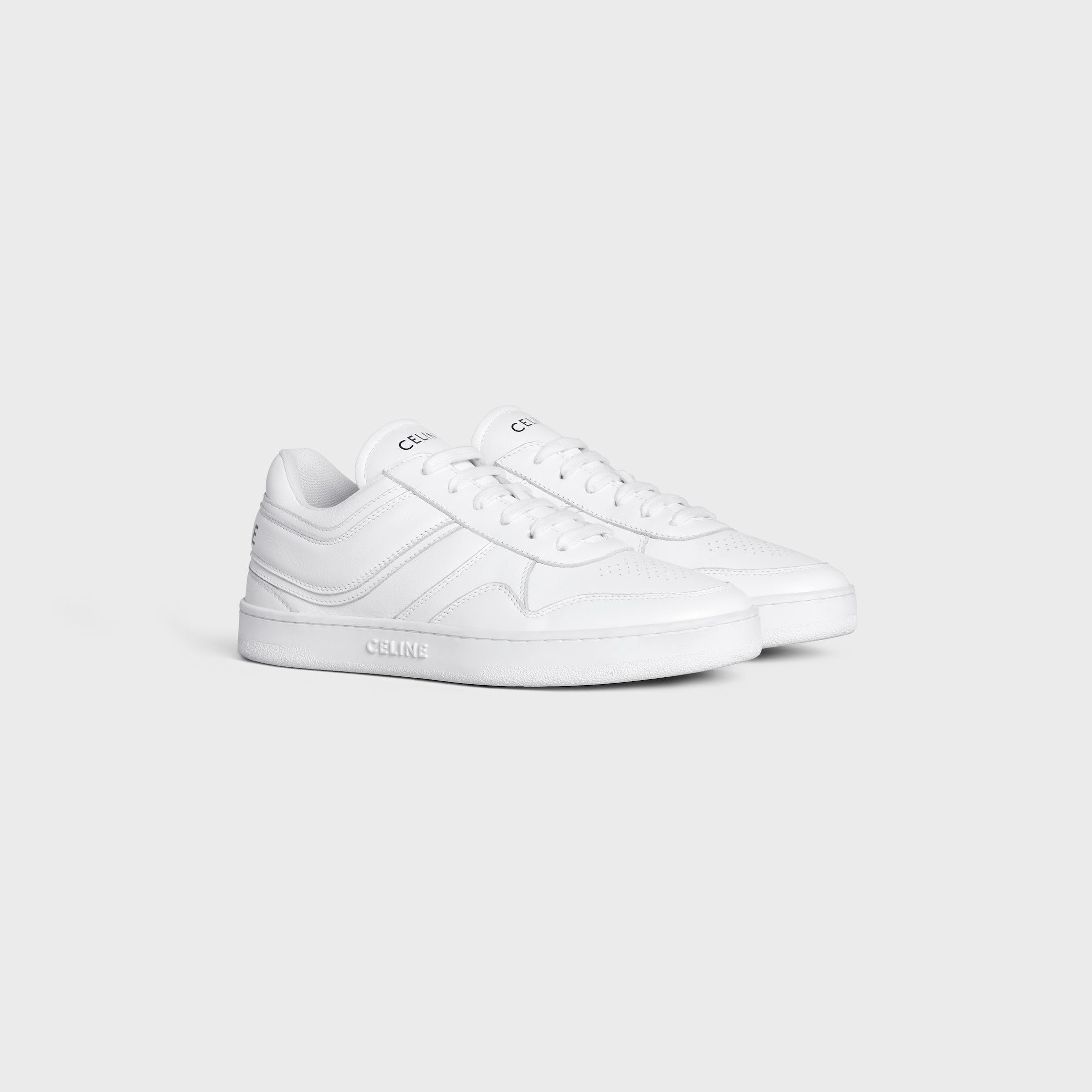 Celine celine trainer low lace-up sneaker in calfskin white Size US 10 / IT 40 - 2 Thumbnail