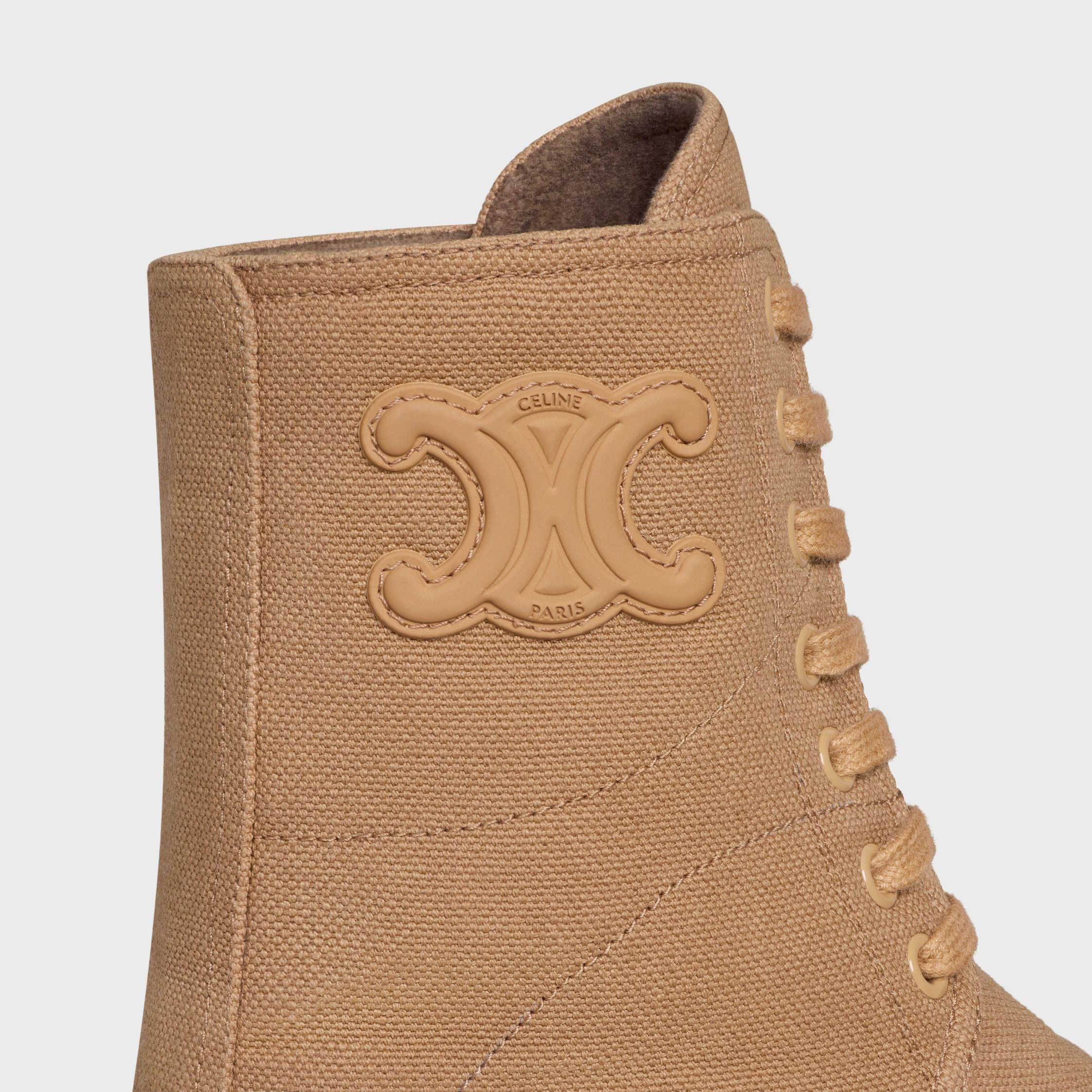 Celine celine riley lace-up boot in canvas caramel Size US 9 / IT 39 - 4 Thumbnail