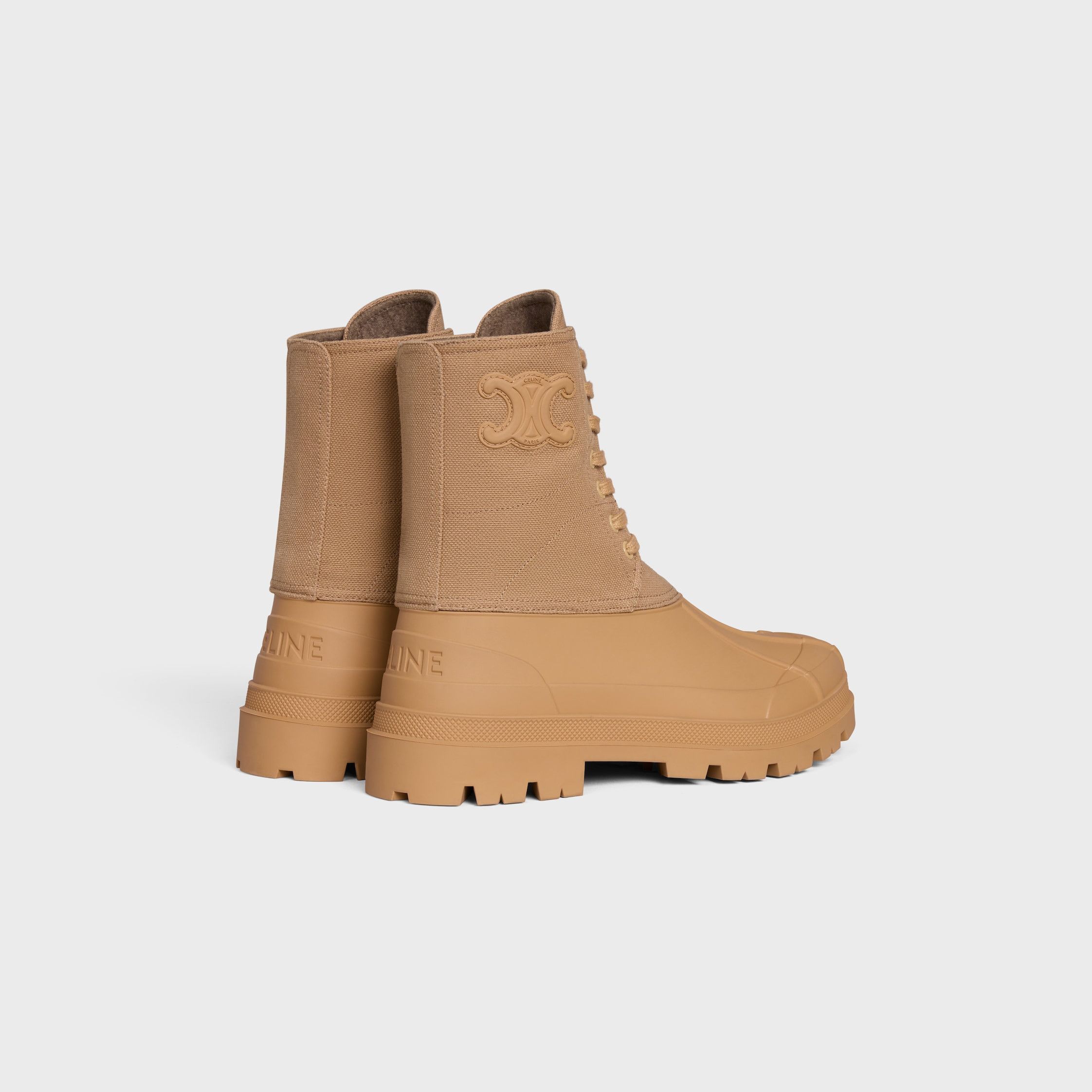 Celine celine riley lace-up boot in canvas caramel Size US 12 / IT 42 - 3 Thumbnail