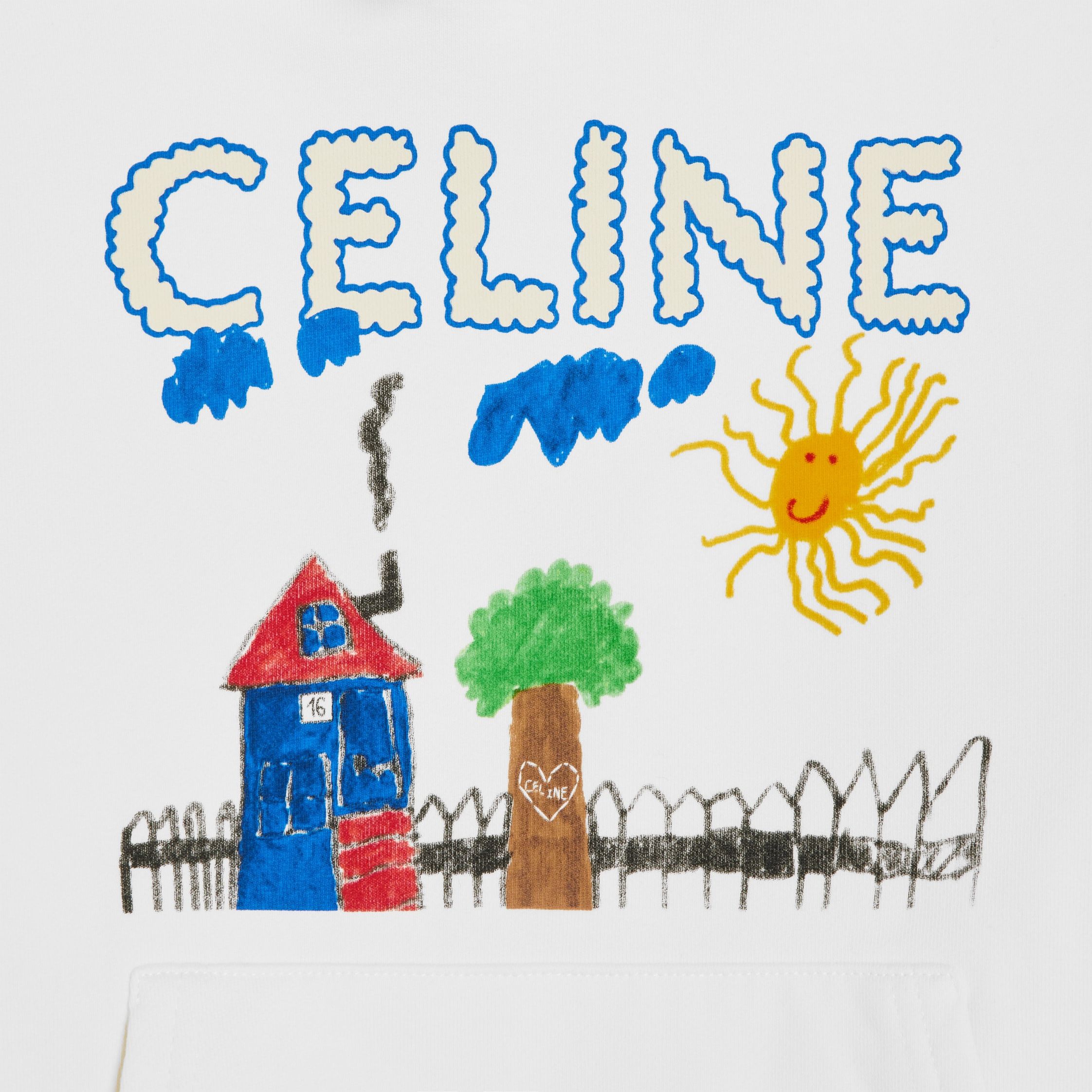 Celine 70's hoodie in cotton fleece white/multicolor Size S / US 4 / IT 40 - 4 Thumbnail
