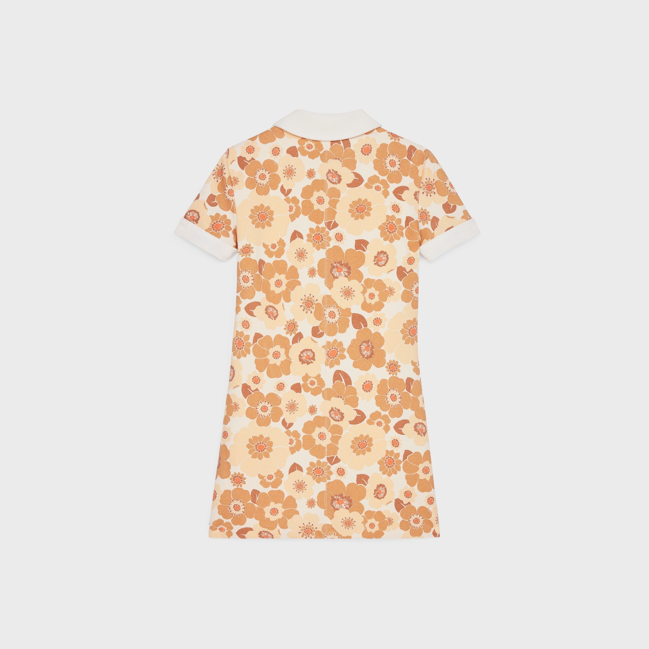 Celine trapeze mini dress in wool jersey cream/orange Size M / US 6-8 / IT 42-44 - 2 Thumbnail