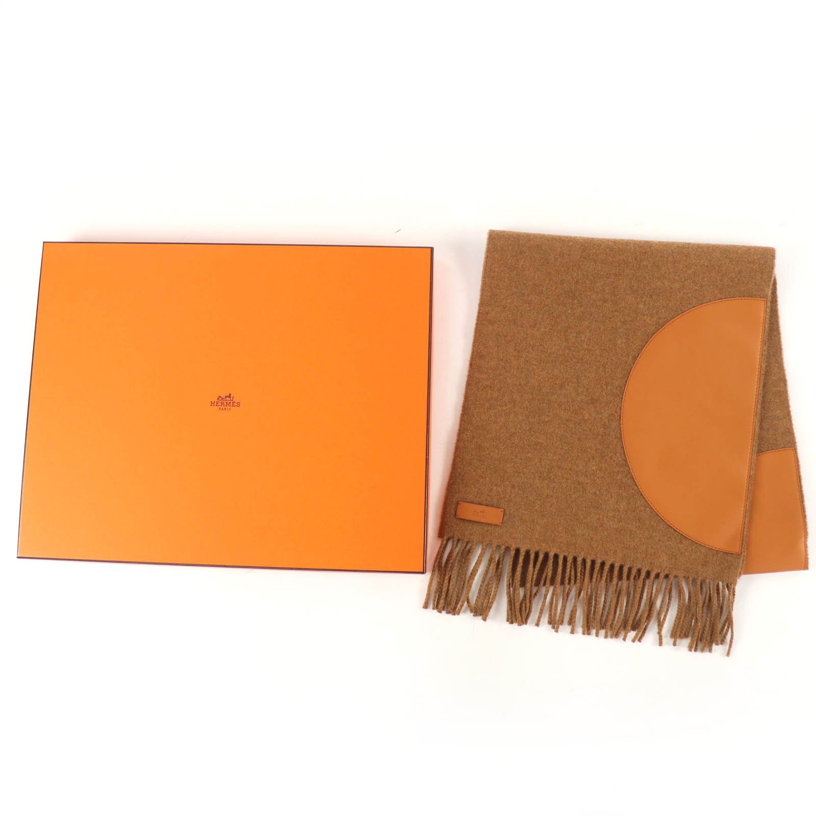Hermes Hermes Hermes POIS CUIR Cashmere Lambskin Scarf Leather Scarf DUTY FREE for USA Size ONE SIZE - 2 Thumbnail