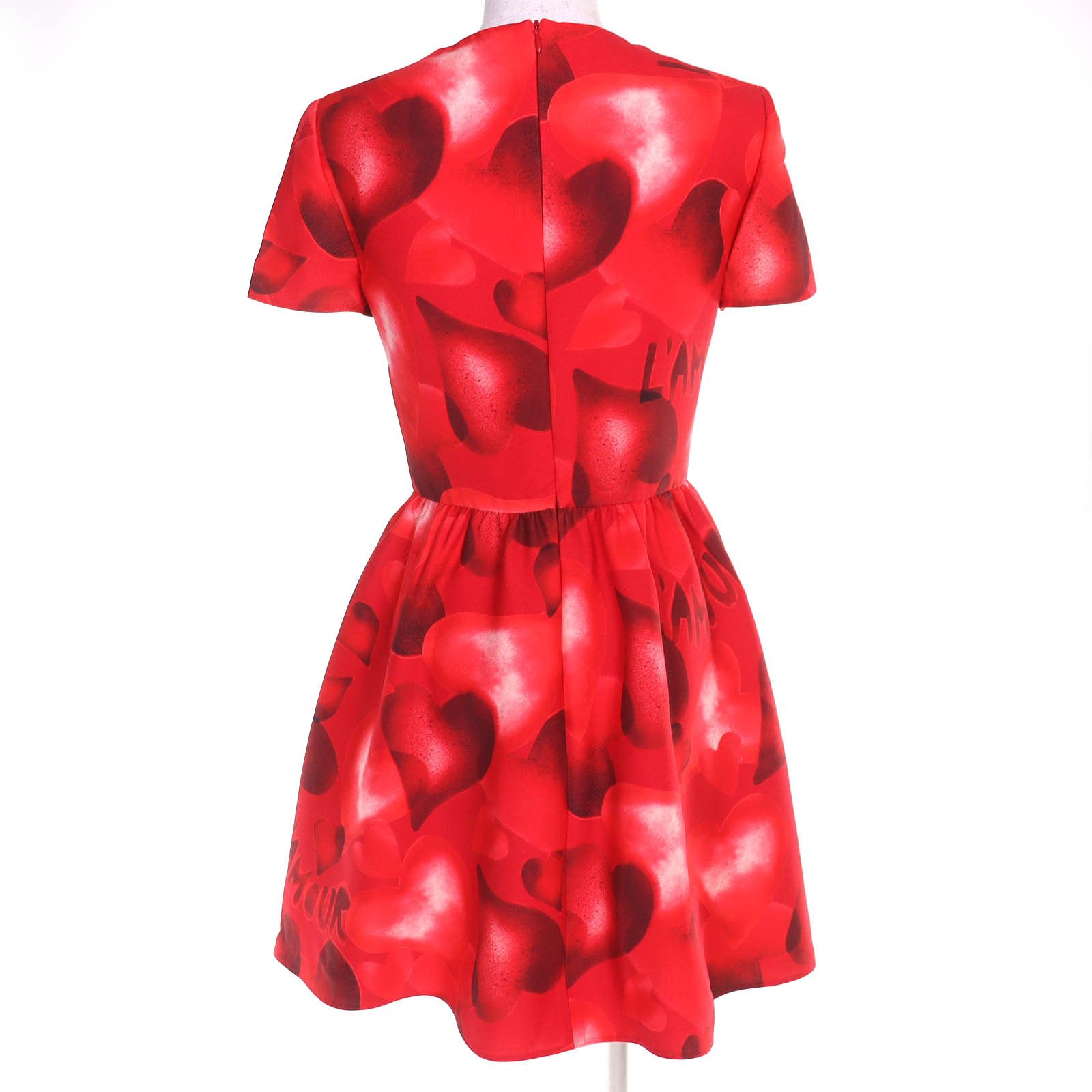 Valentino Valentino Valentino LAMOUR Heart Print Wool Silk Dress Textile Dresses DUTY FREE for USA Size ONE SIZE - 3 Thumbnail