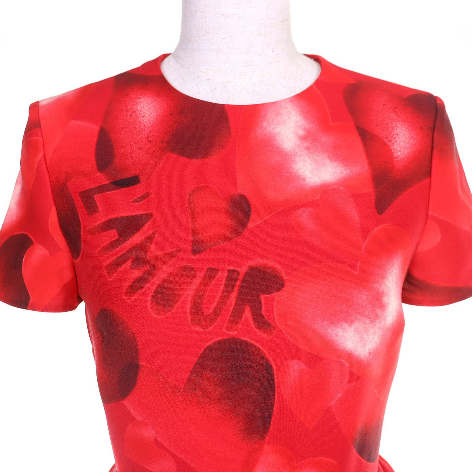 Valentino Valentino Valentino LAMOUR Heart Print Wool Silk Dress Textile Dresses DUTY FREE for USA Size ONE SIZE - 4 Thumbnail