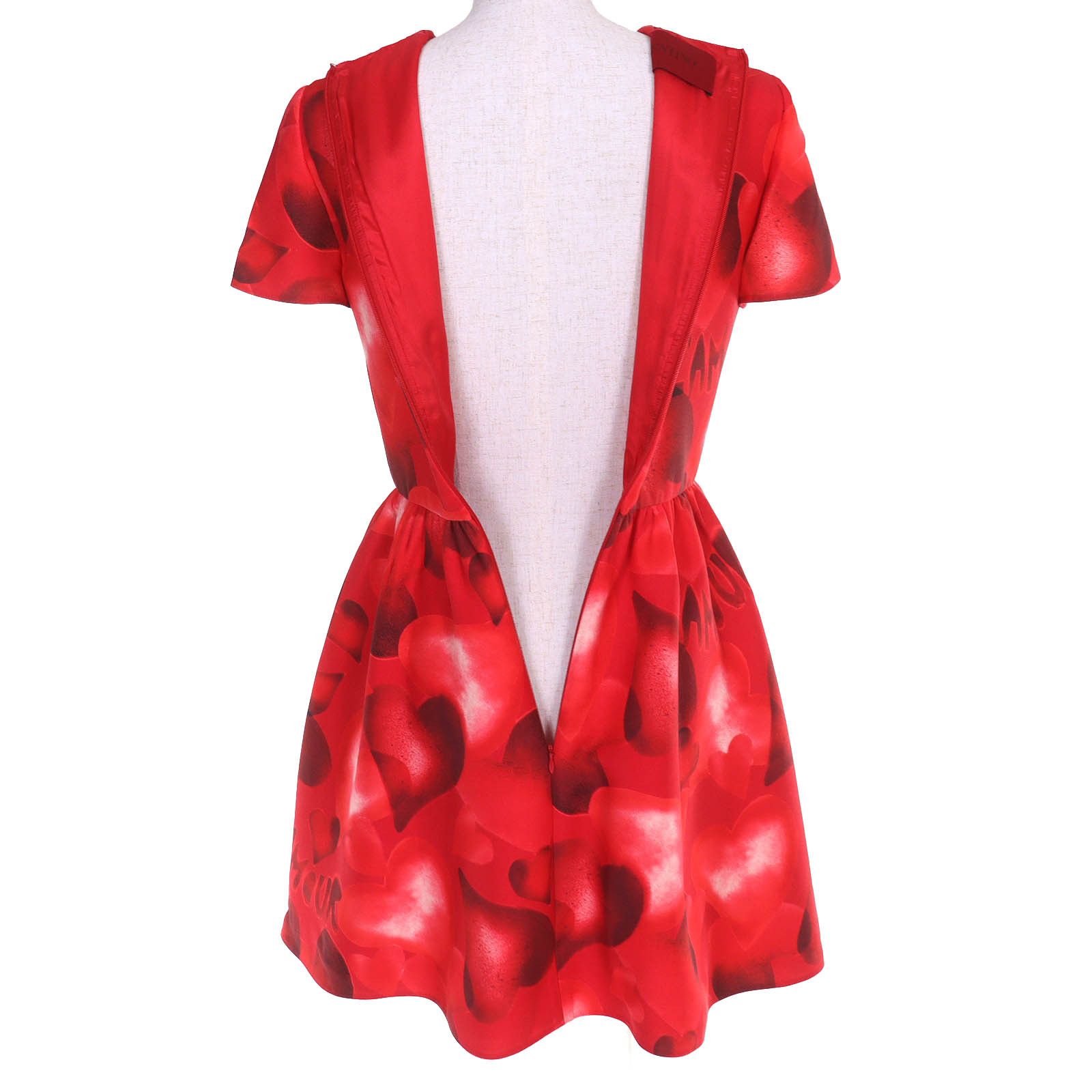 Valentino Valentino Valentino LAMOUR Heart Print Wool Silk Dress Textile Dresses DUTY FREE for USA Size ONE SIZE - 5 Thumbnail