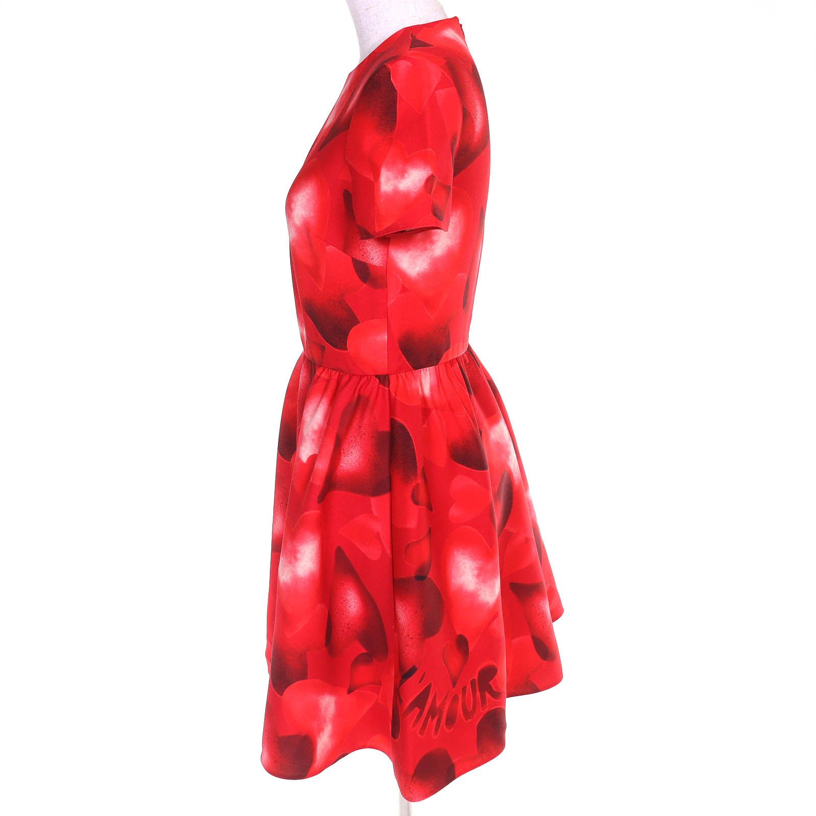 Valentino Valentino Valentino LAMOUR Heart Print Wool Silk Dress Textile Dresses DUTY FREE for USA Size ONE SIZE - 2 Thumbnail