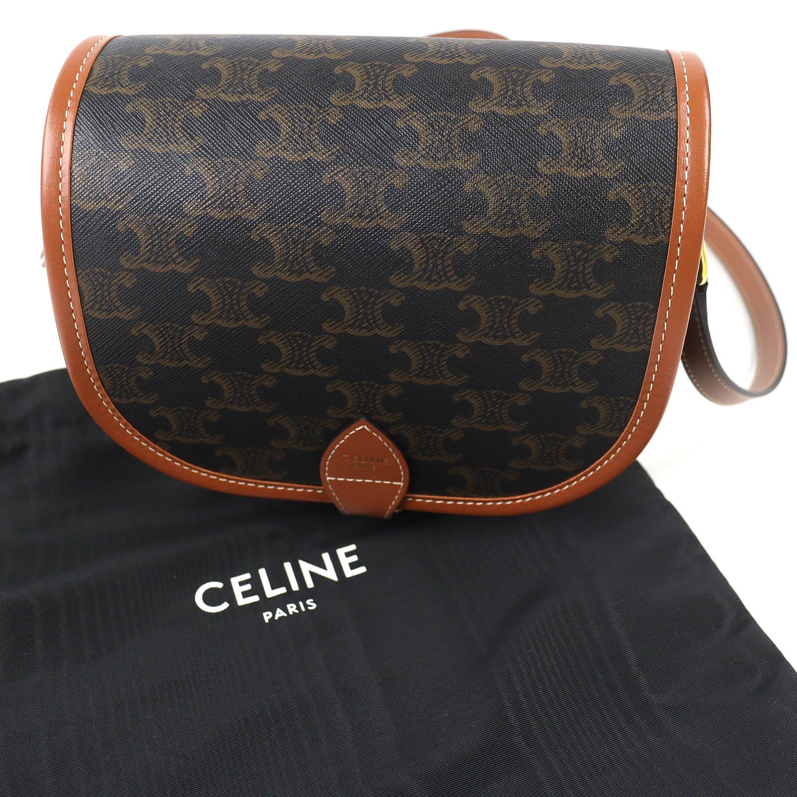 Celine Celine CELINE Folco Triomphe canvas shoulder bag Textile Shoulder Bag DUTY FREE for USA Size ONE SIZE - 2 Thumbnail