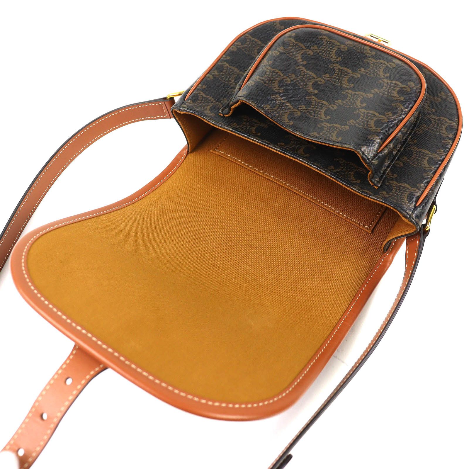 Celine Celine CELINE Folco Triomphe canvas shoulder bag Textile Shoulder Bag DUTY FREE for USA Size ONE SIZE - 6 Thumbnail
