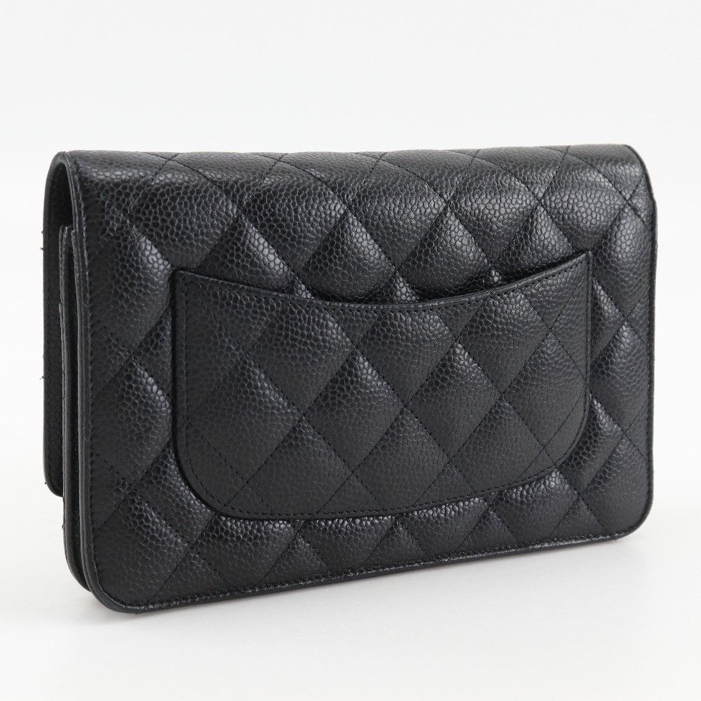 Chanel Chanel Chanel Classic Caviar Chain Wallet Leather Long Wallet A33814 DUTY FREE for USA Size ONE SIZE - 3 Thumbnail