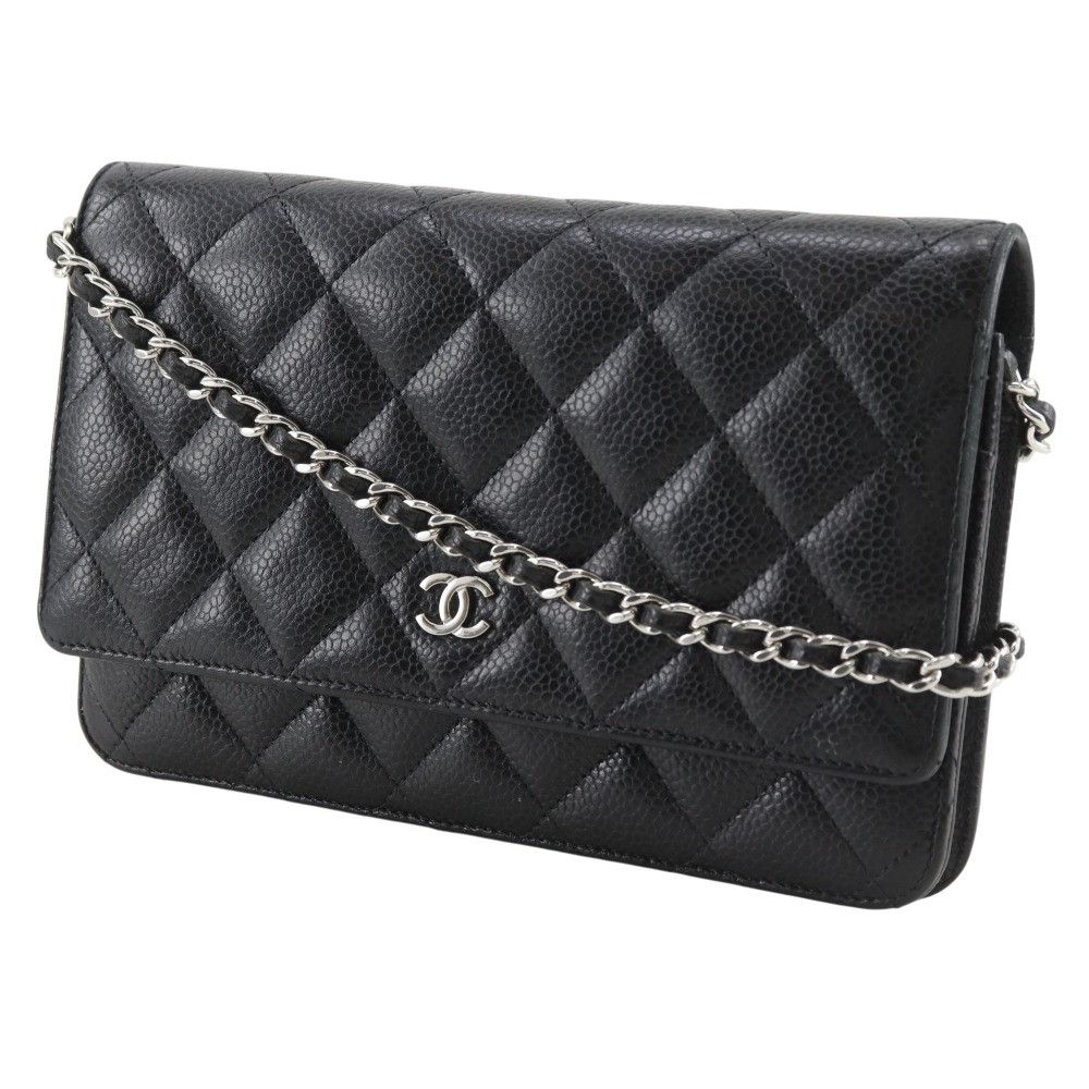 Chanel Chanel Chanel Classic Caviar Chain Wallet Leather Long Wallet A33814 DUTY FREE for USA Size ONE SIZE - 2 Thumbnail