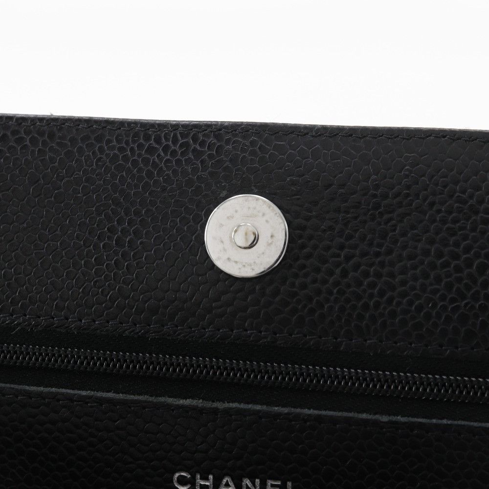Chanel Chanel Chanel Classic Caviar Chain Wallet Leather Long Wallet A33814 DUTY FREE for USA Size ONE SIZE - 12 Thumbnail