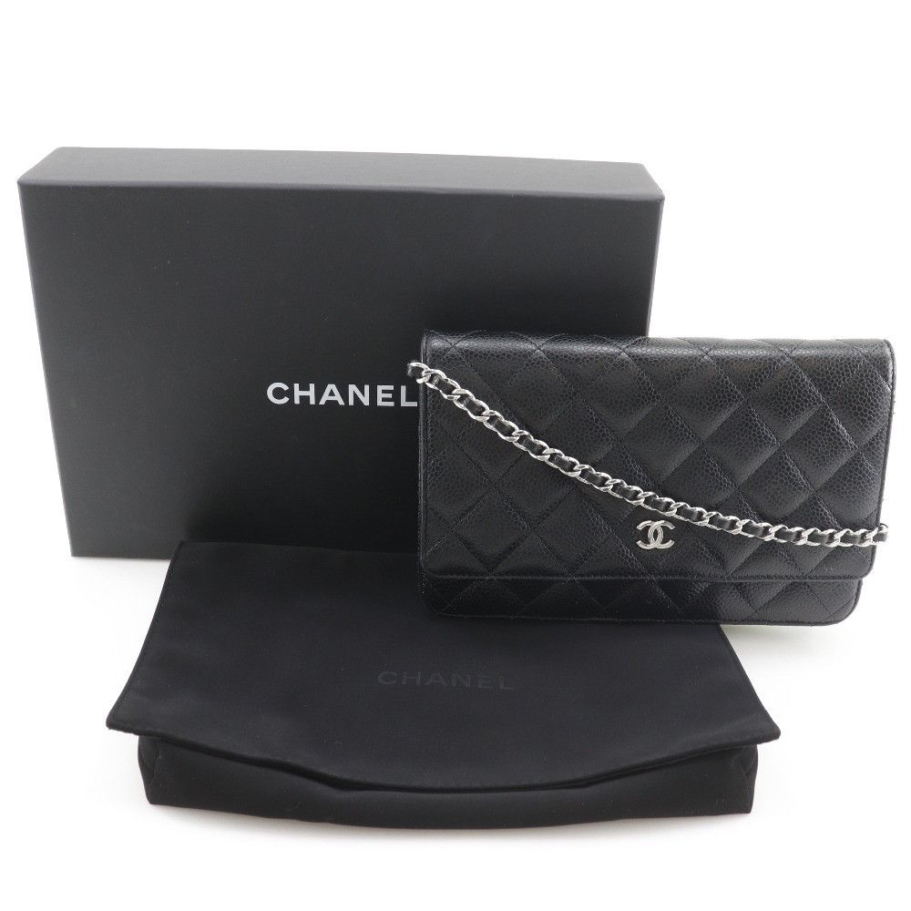 Chanel Chanel Chanel Classic Caviar Chain Wallet Leather Long Wallet A33814 DUTY FREE for USA Size ONE SIZE - 14 Thumbnail