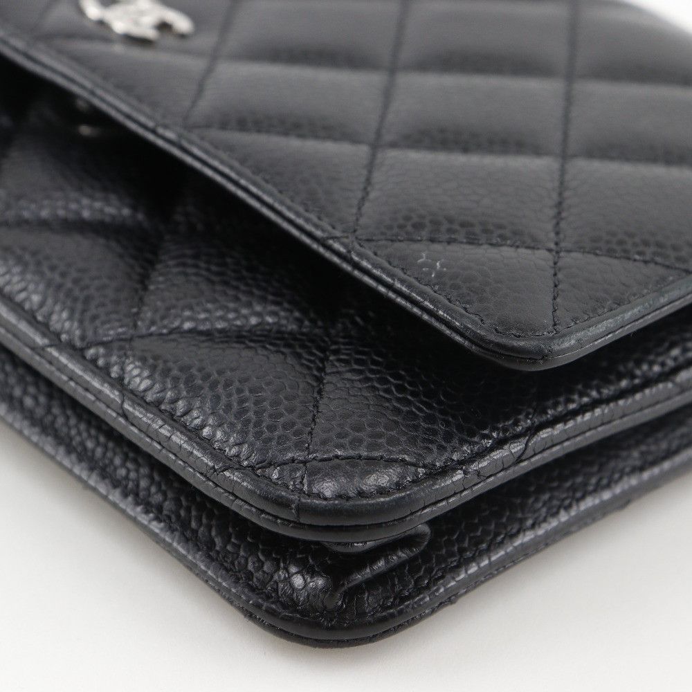 Chanel Chanel Chanel Classic Caviar Chain Wallet Leather Long Wallet A33814 DUTY FREE for USA Size ONE SIZE - 5 Thumbnail