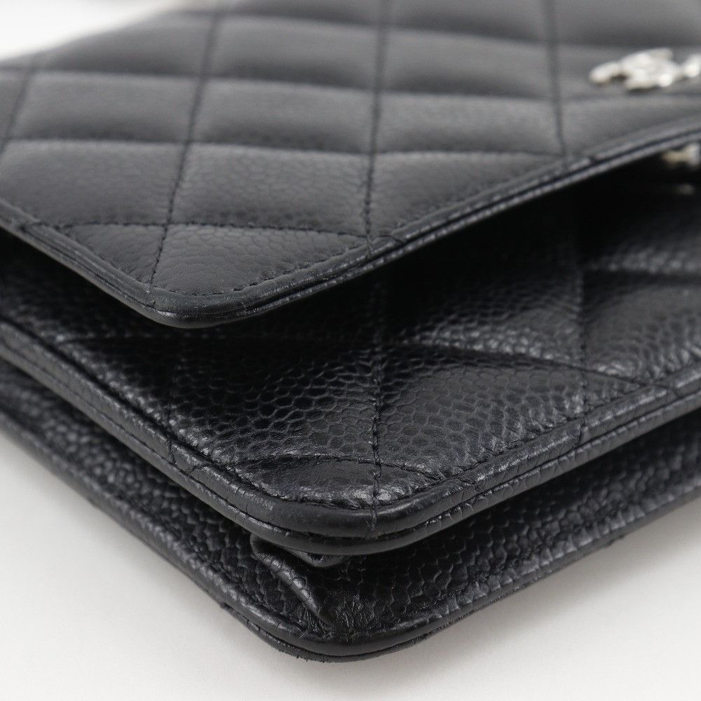 Chanel Chanel Chanel Classic Caviar Chain Wallet Leather Long Wallet A33814 DUTY FREE for USA Size ONE SIZE - 4 Thumbnail