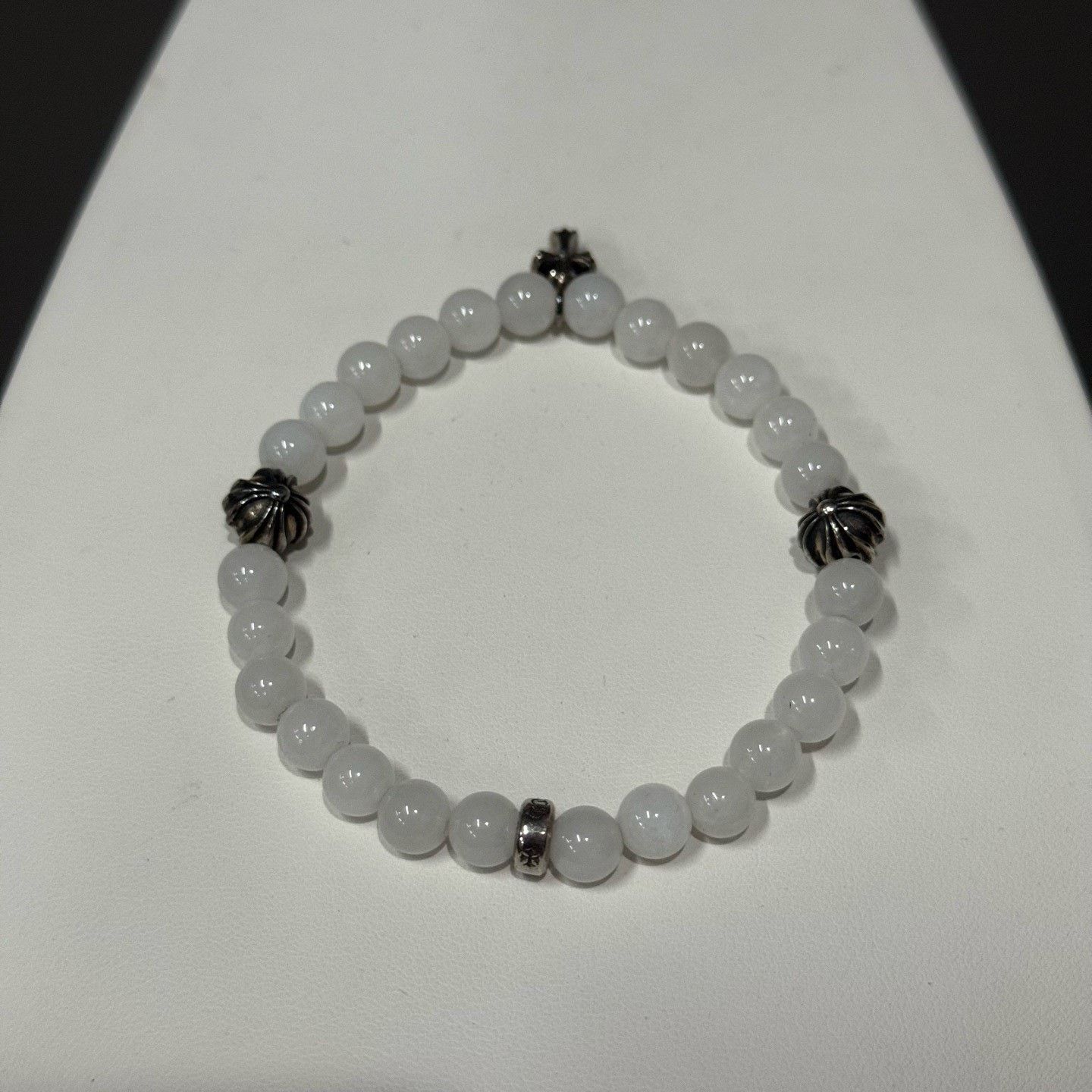 Chrome Hearts Chrome Hearts White Agate Silver Cross Bracelet Size ONE SIZE - 3 Thumbnail