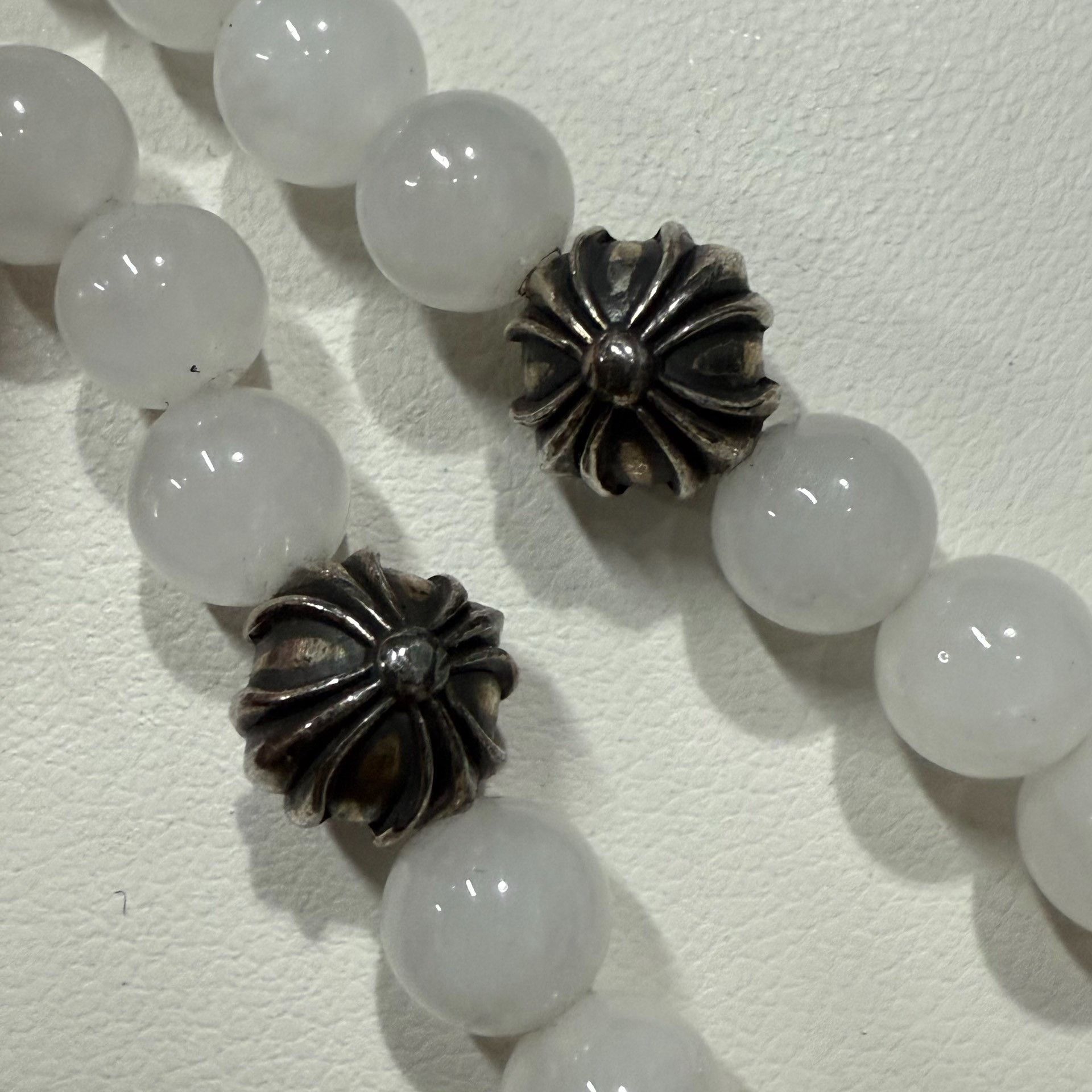 Chrome Hearts Chrome Hearts White Agate Silver Cross Bracelet Size ONE SIZE - 5 Thumbnail