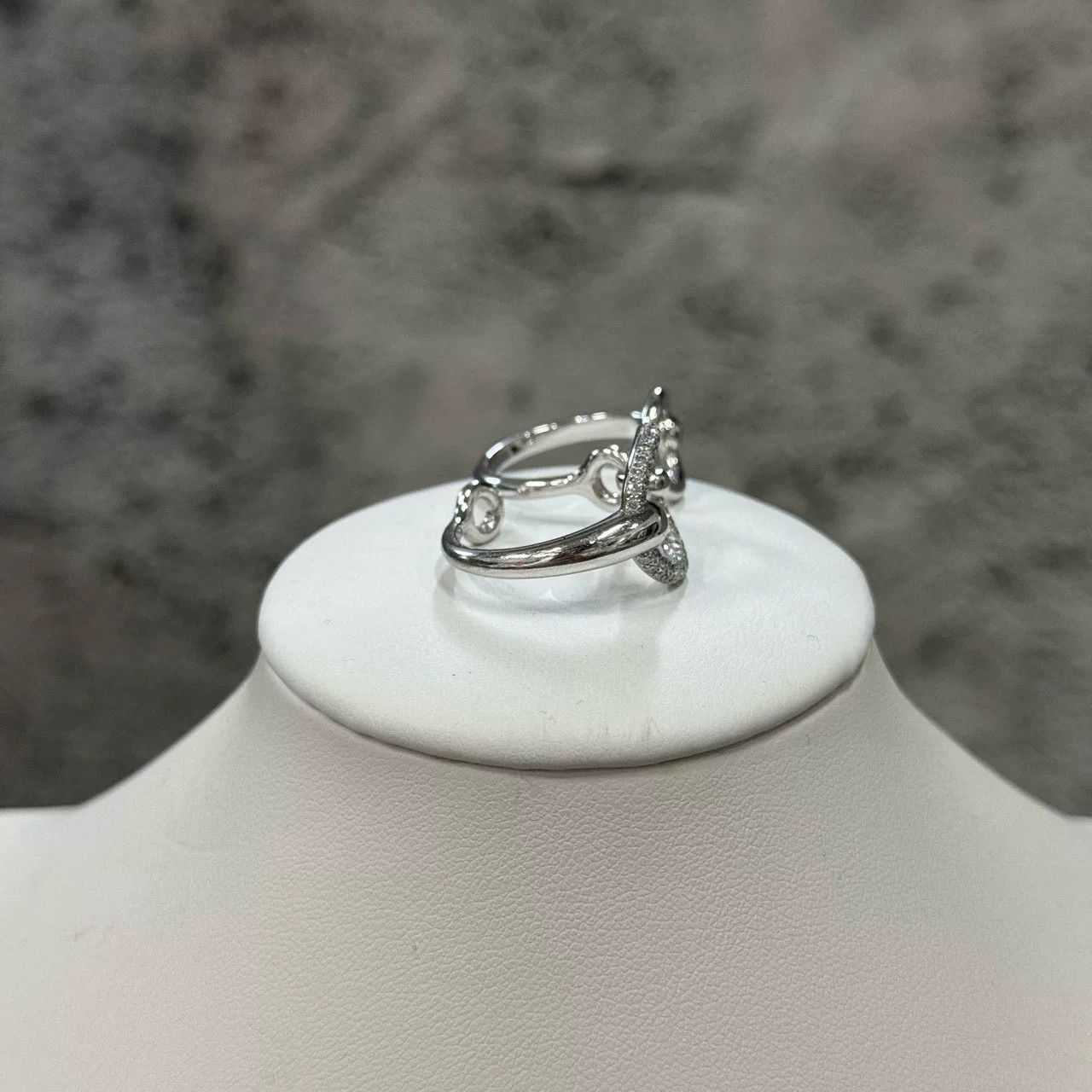 Hermes Hermes Double Light White Gold Ring Size ONE SIZE - 3 Thumbnail