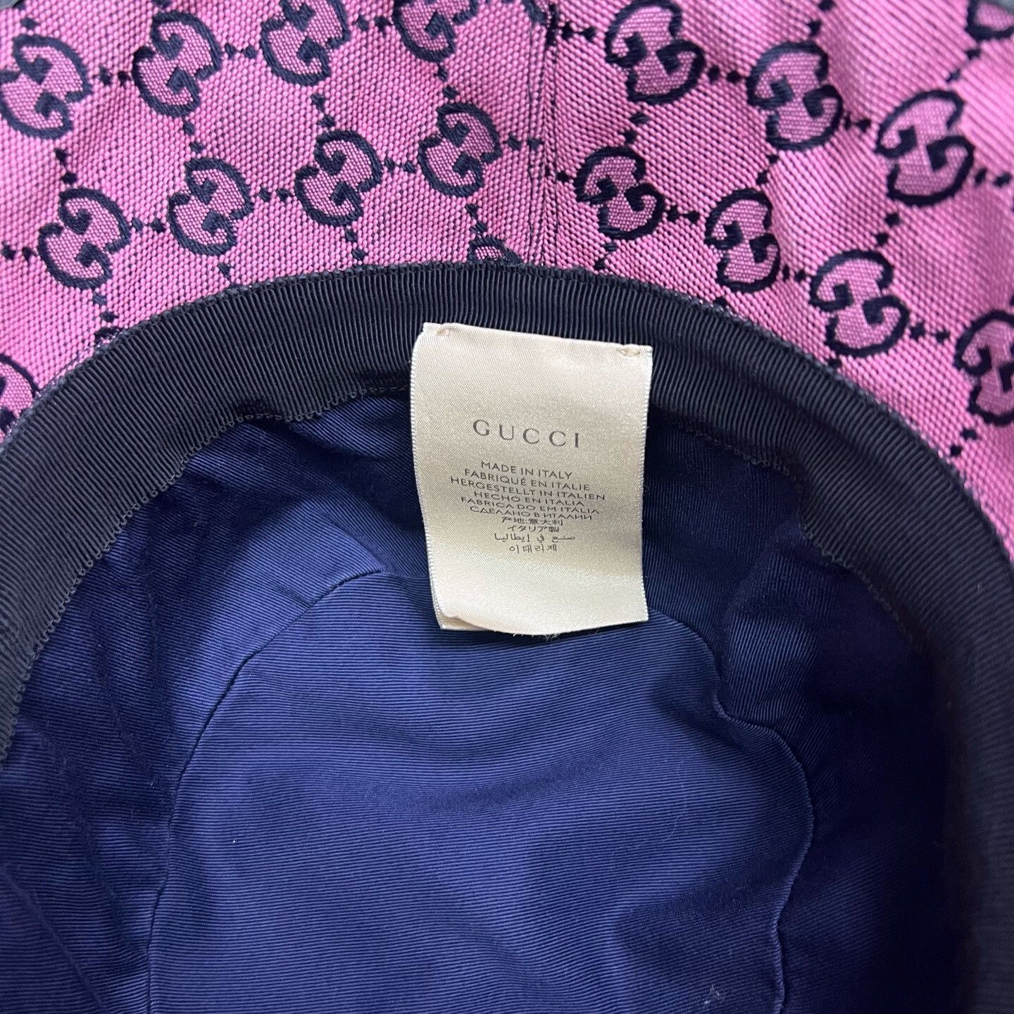 Gucci GUCCI Pink Monogram Logo Bucket Hat Size ONE SIZE - 4 Thumbnail