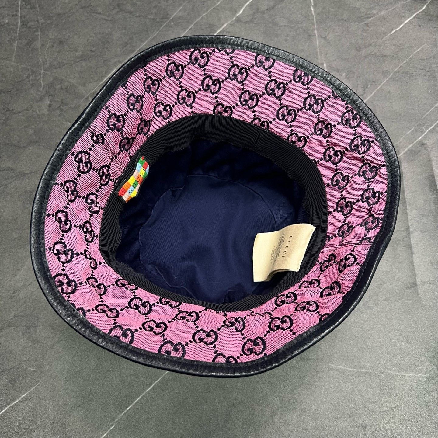 Gucci GUCCI Pink Monogram Logo Bucket Hat Size ONE SIZE - 3 Thumbnail