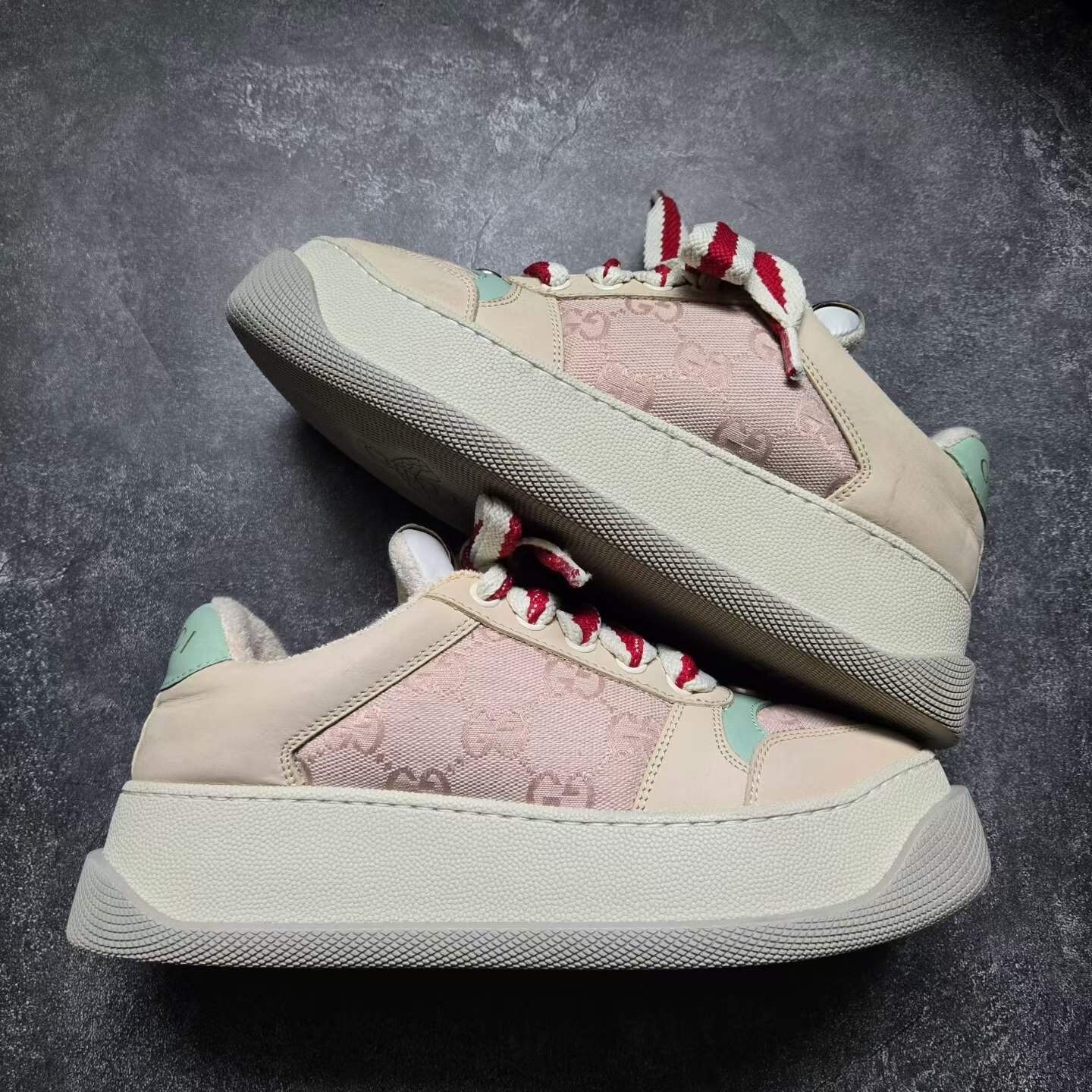 Gucci Gucci Pink Distressed Sneakers Size US 4.5 / IT 34.5 - 5 Thumbnail