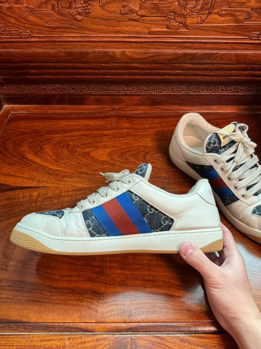Gucci Gucci GG Enamel Distressed Sneakers Size US 8.5 / EU 41-42 - 3 Thumbnail