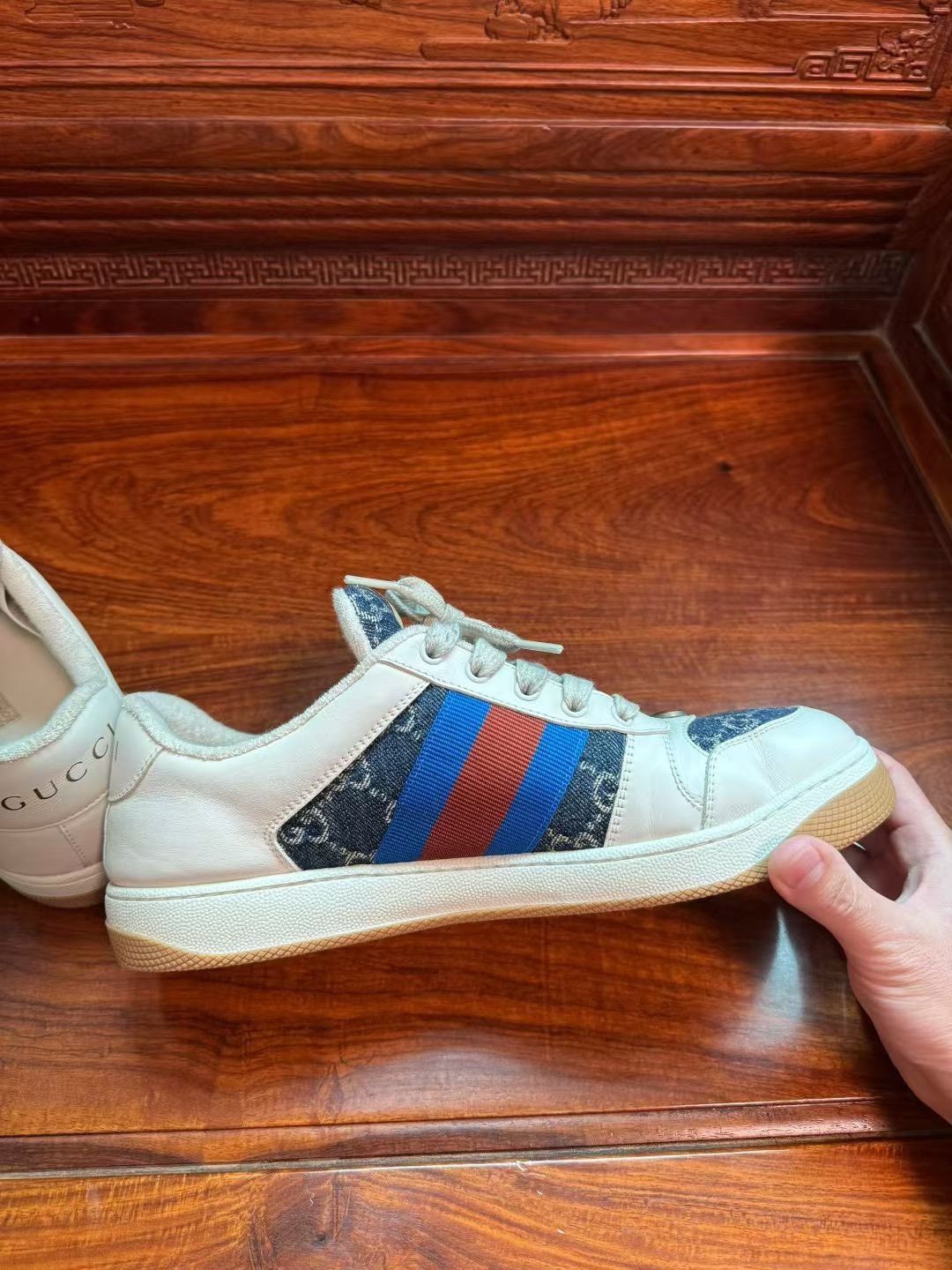 Gucci Gucci GG Enamel Distressed Sneakers Size US 8.5 / EU 41-42 - 5 Thumbnail
