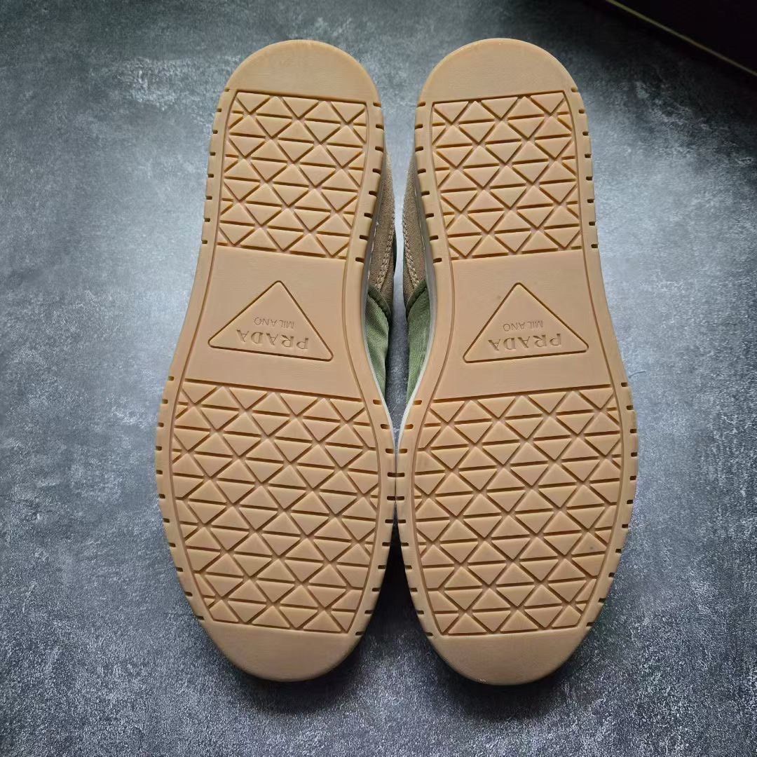 Prada Prada Downtown Moss Green Triangle Logo Sneakers Size US 6 / EU 39 - 8 Thumbnail