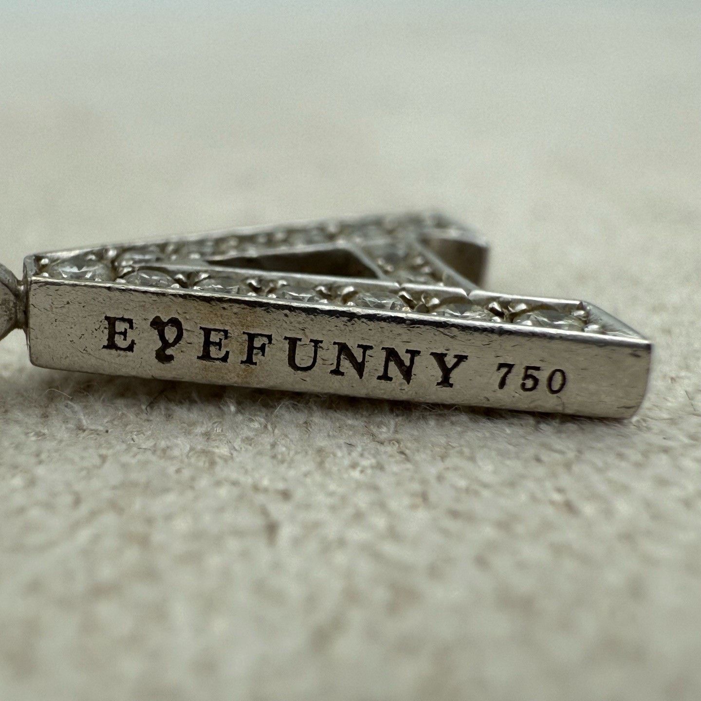 EYEFUNNY Eyefunny White Gold Diamond Letter A Pendant Size ONE SIZE - 4 Thumbnail