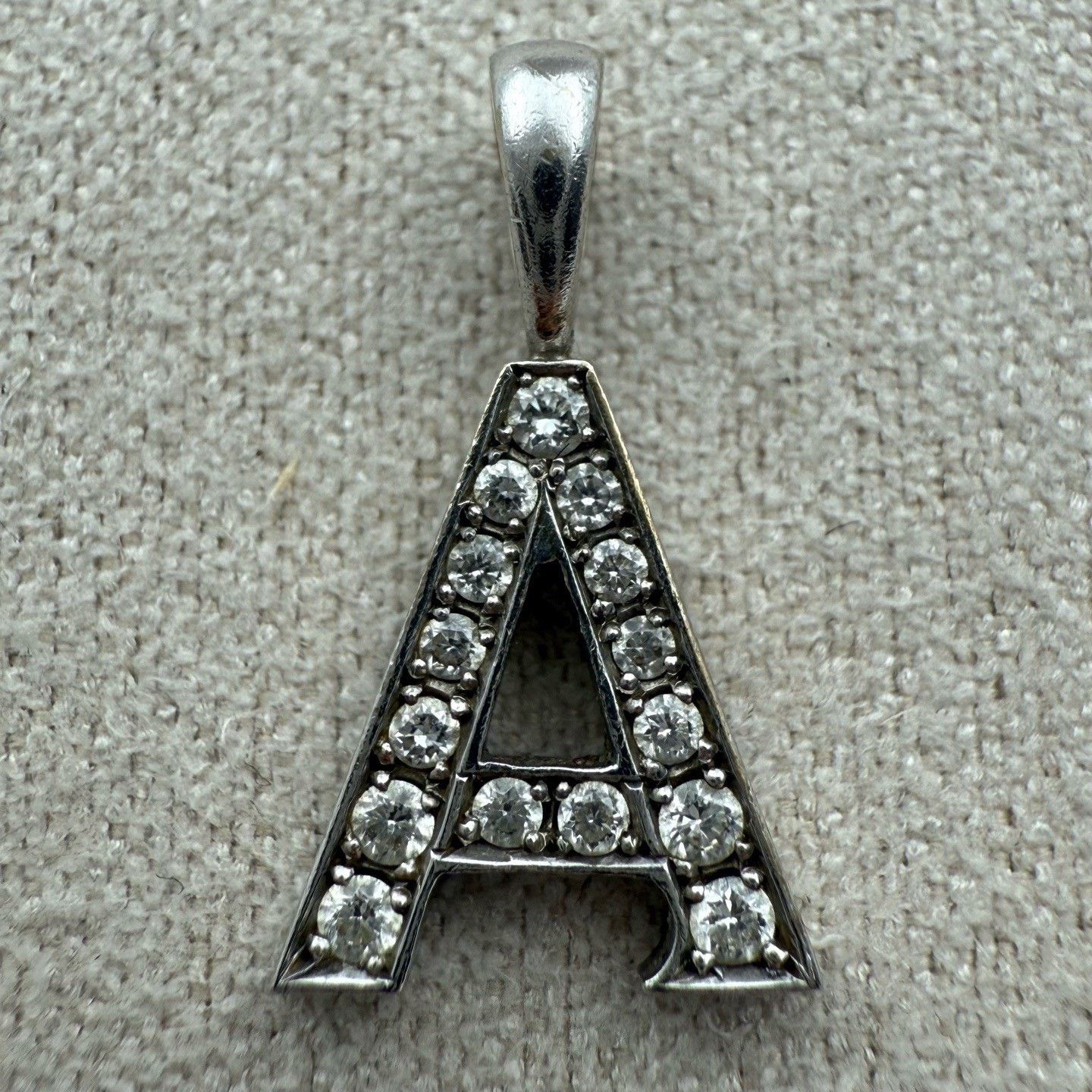 EYEFUNNY Eyefunny White Gold Diamond Letter A Pendant Size ONE SIZE - 2 Thumbnail