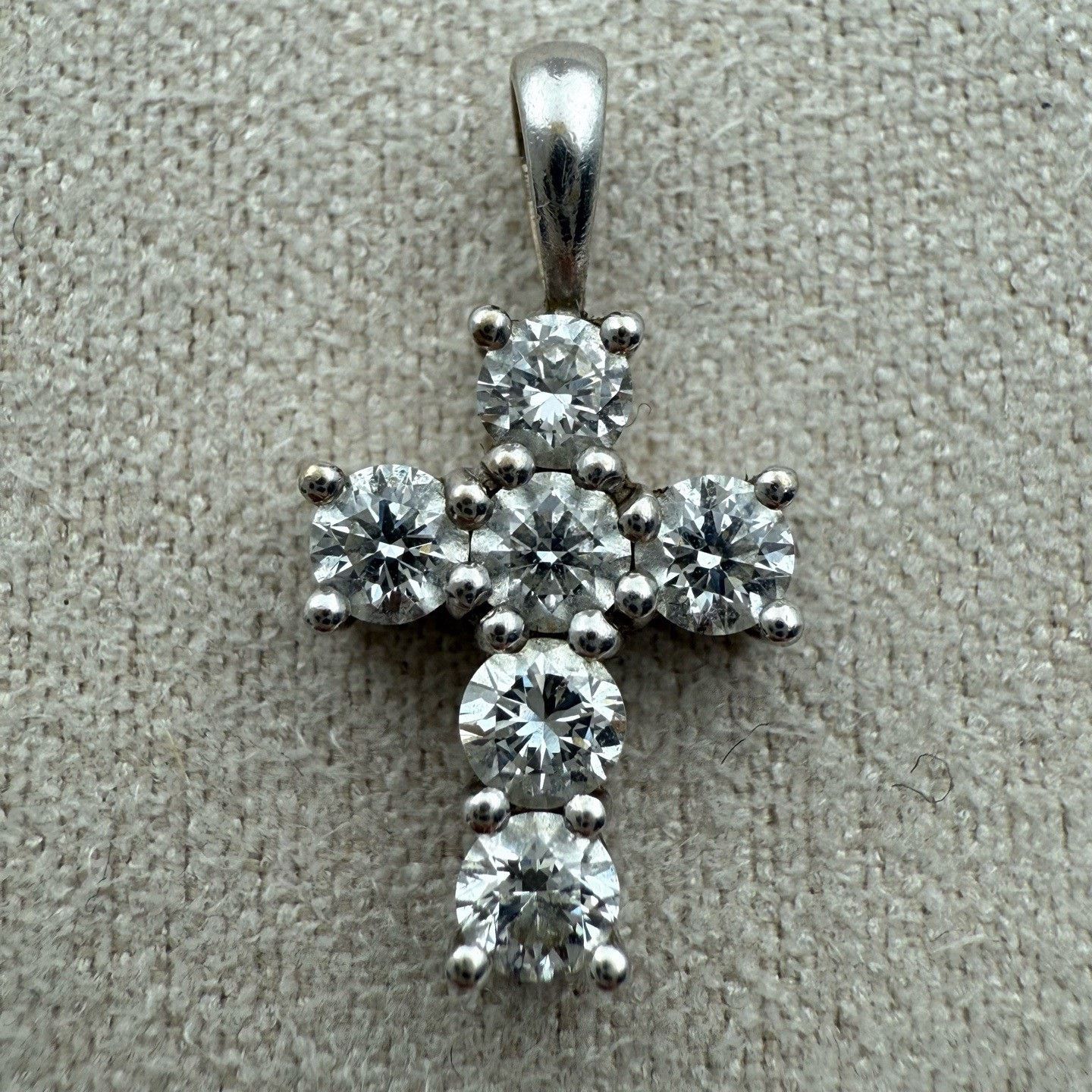 EYEFUNNY Eyefunny Platinum Cross Diamond Pendant Size ONE SIZE - 2 Thumbnail