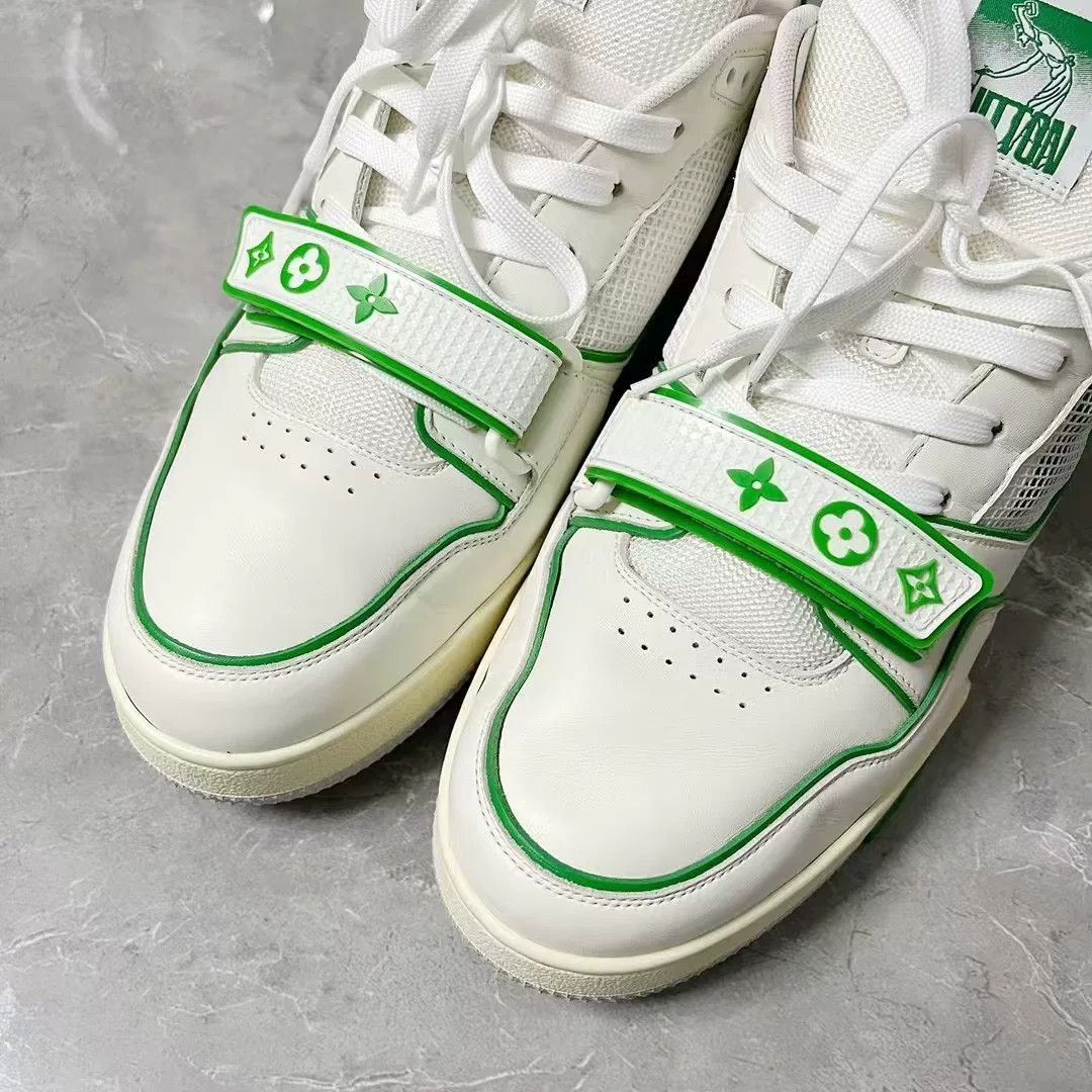 Louis Vuitton Louis Vuitton LV White Green Velcro Trainer Size US 10 / EU 43 - 3 Thumbnail