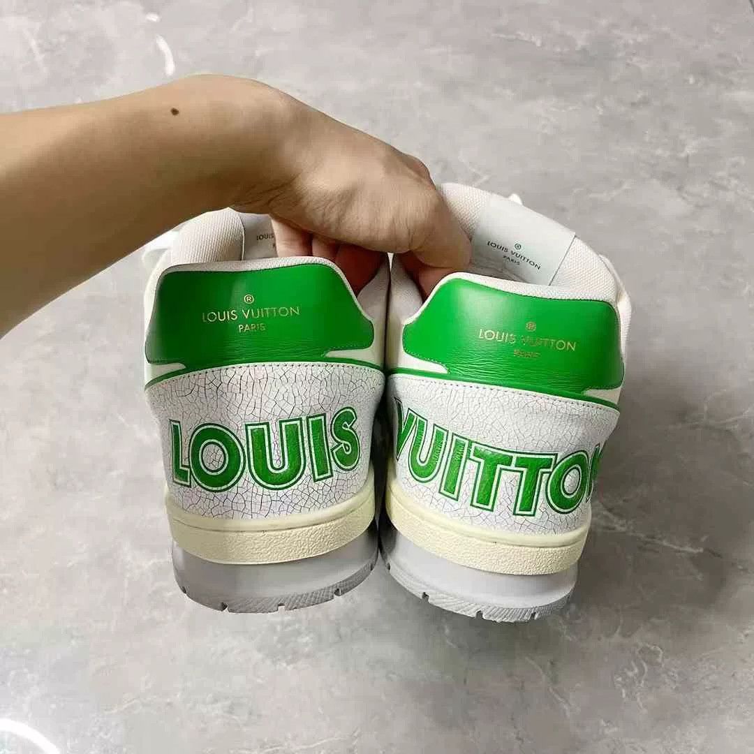 Louis Vuitton Louis Vuitton LV White Green Velcro Trainer Size US 10 / EU 43 - 4 Thumbnail