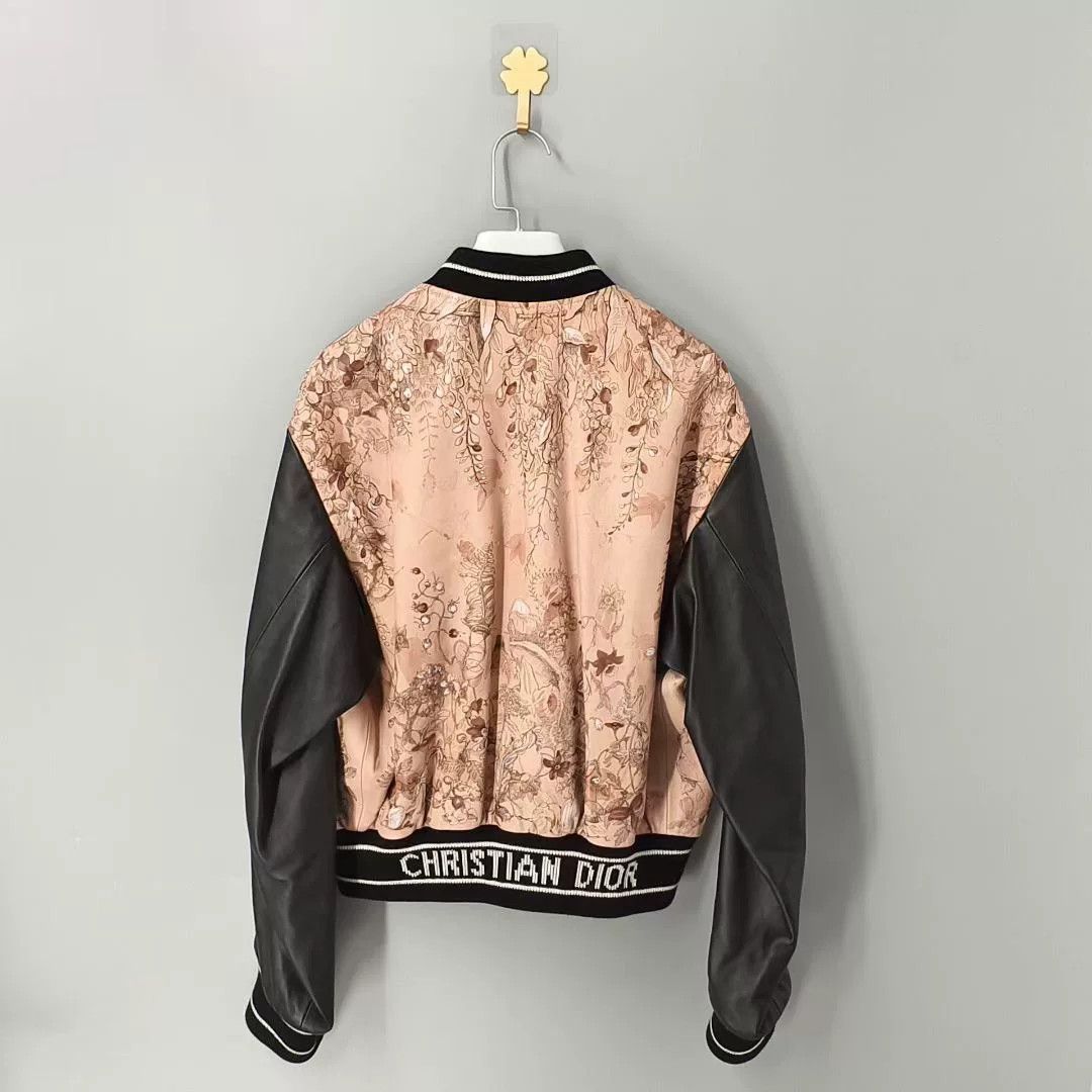 Dior Christian Dior Leather Floral Baseball Jacket Size S / US 4 / IT 40 - 2 Thumbnail