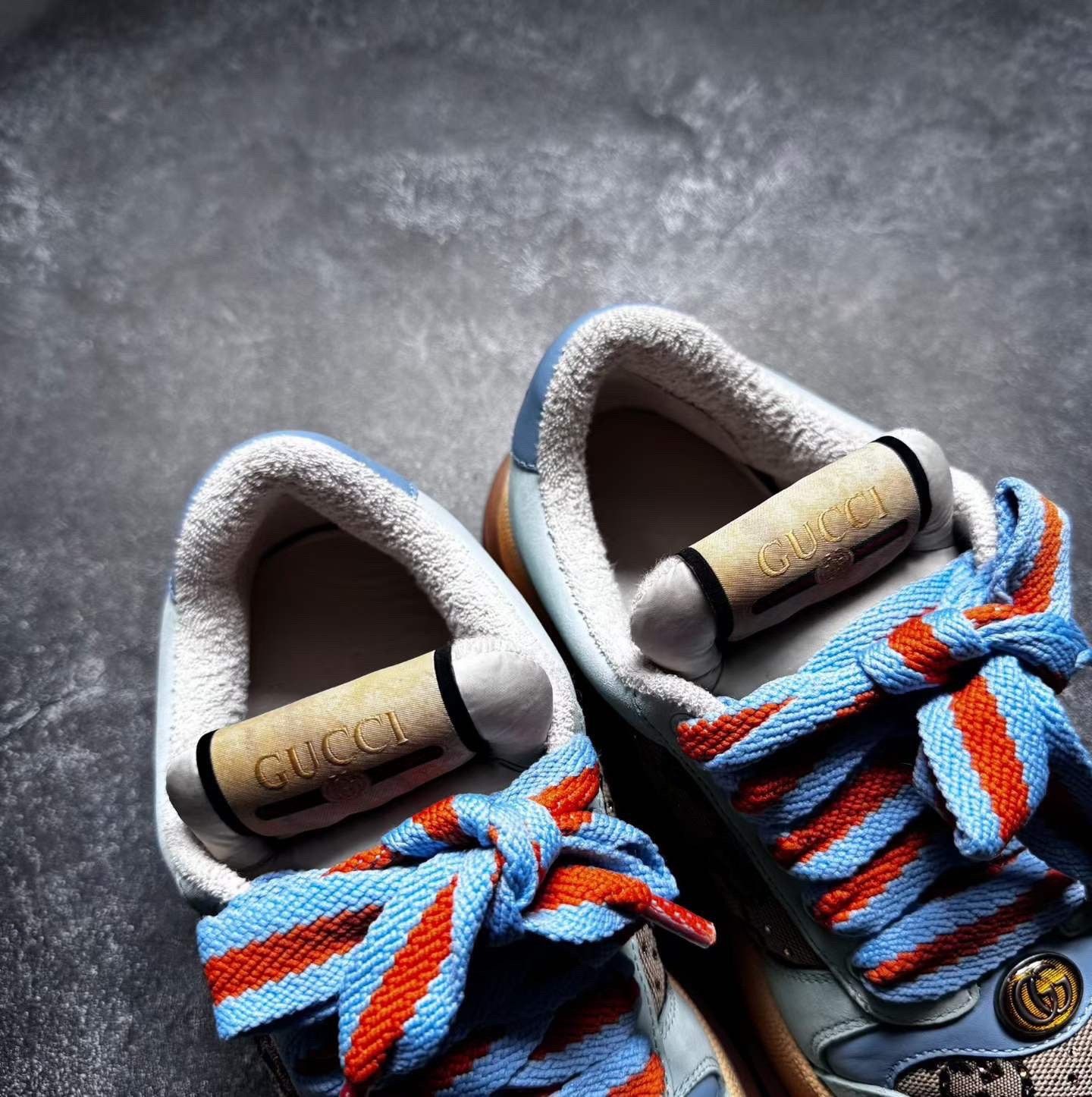 Gucci Gucci Platform Distressed Sneakers Brown Blue Size US 4.5 / IT 34.5 - 5 Thumbnail