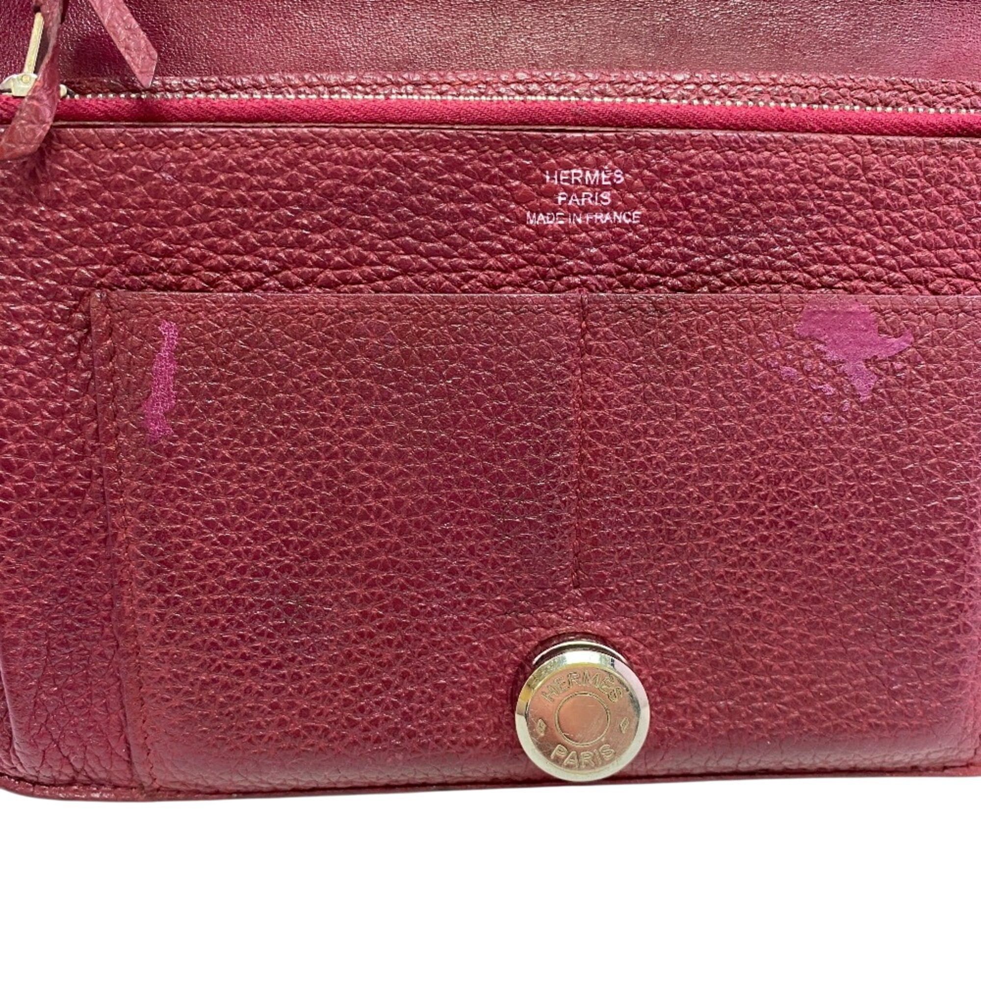 Hermes HERMES Dogon GM Bi-fold Flap Long Wallet, Red Size ONE SIZE - 6 Thumbnail