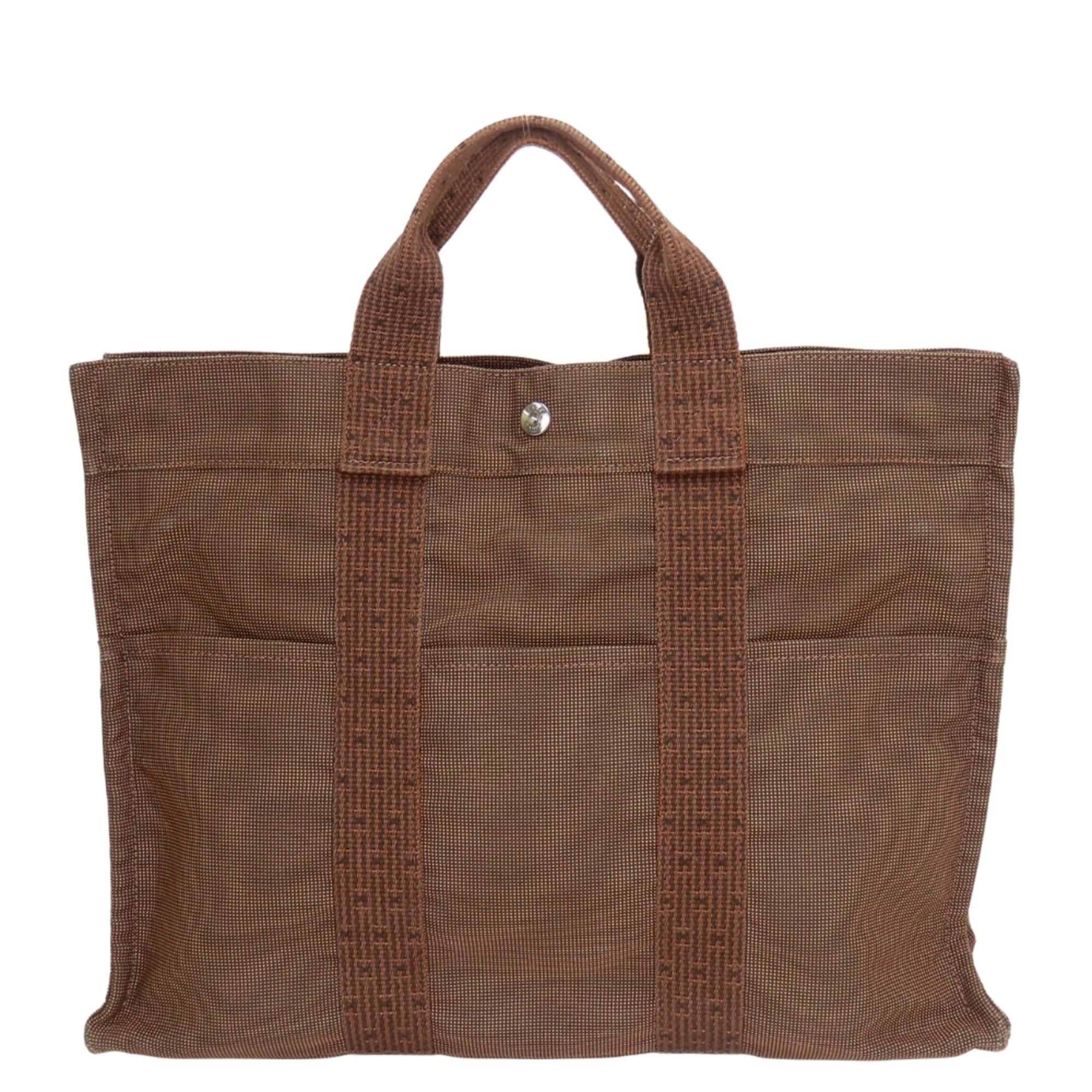 Hermes Hermes Tote Bag, Herline MM, Polyester/Polyamide, Brown, Vintage Hardware, Women's/Men's Size ONE SIZE - 4 Thumbnail