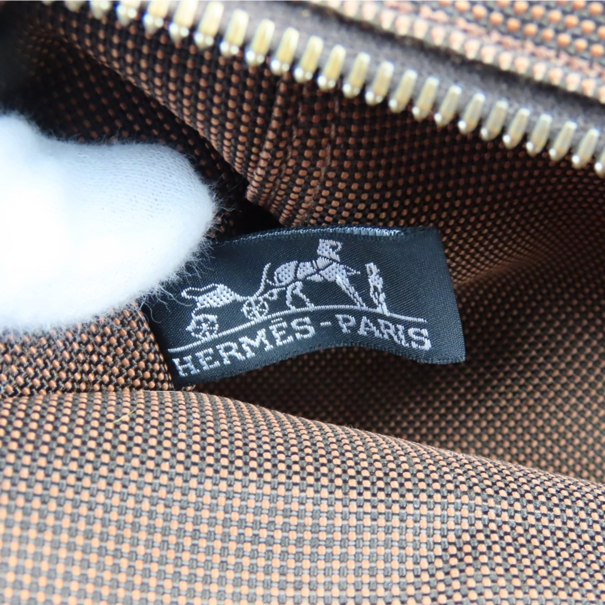 Hermes Hermes Tote Bag, Herline MM, Polyester/Polyamide, Brown, Vintage Hardware, Women's/Men's Size ONE SIZE - 21 Thumbnail