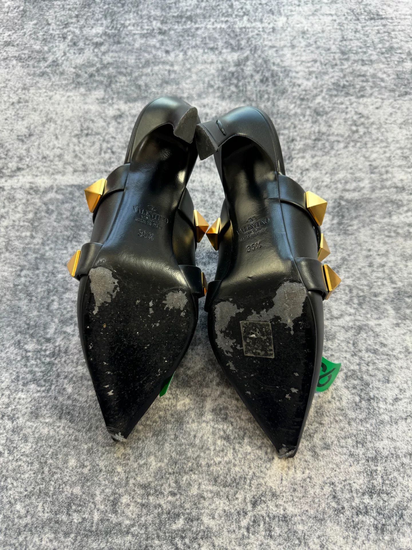 Valentino Valentino Black Gold Studded High Heels Size US 4.5 / IT 34.5 - 3 Thumbnail